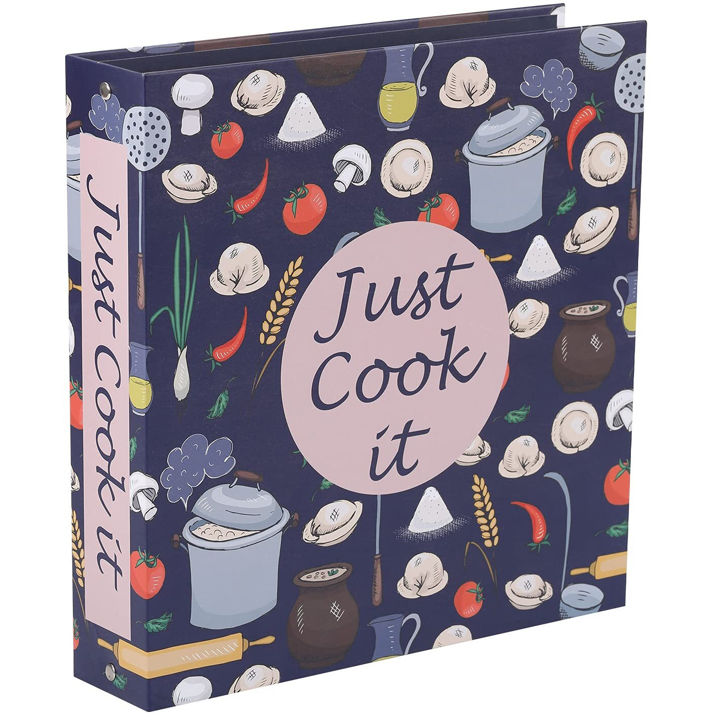 Recipe Binder Kit - 3 Ring Full Page Recipe Book Binder 8.5&quotX11" With 60 Page Protectors, 12 Dividers And Labels For Family Recipe Organizer, Grain Design