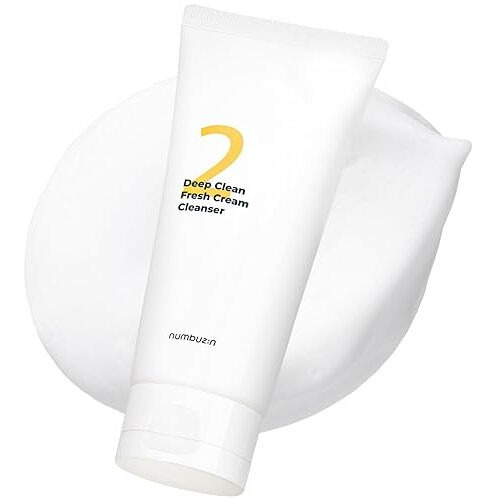 Numbuzin No.2 Cleansing Foam | Deep Clean Fresh Cream Cleanser | Foam Cleanser, Gentle Exfoliation, Deep Cleansing, Natural Ingredients | Blackheads, Excess Oil, Dead Skin Cells | 4.05 Fl. Oz.