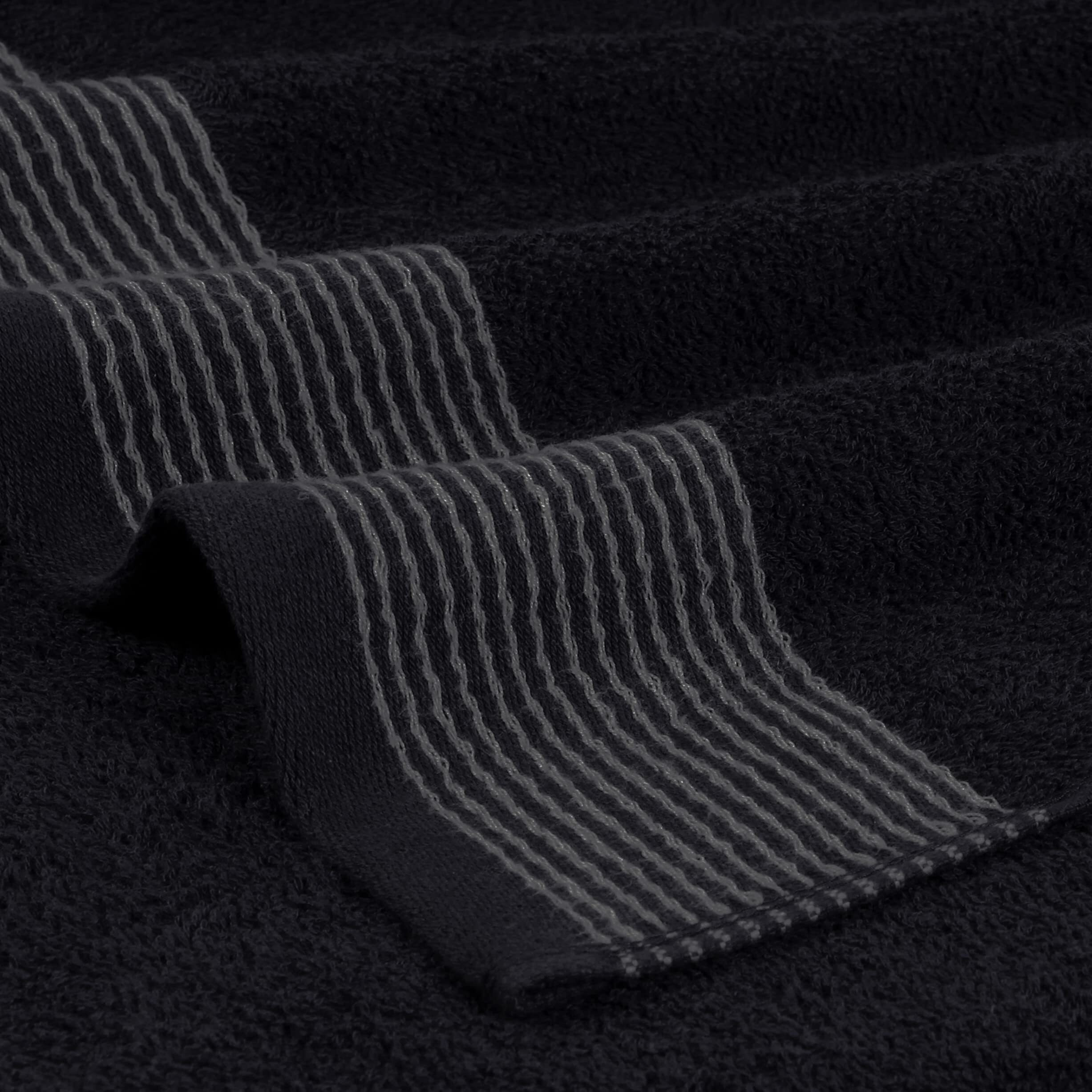 Belizzi Home 100% Cotton Ultra Soft 6 Pack Towel Set, Contains 2 Bath Towels 28X55 Inchs, 2 Hand Towels 16X24 Inchs & 2 Washcloths 12X12 Inchs, Compact Lightweight & Highly Absorbant - Black