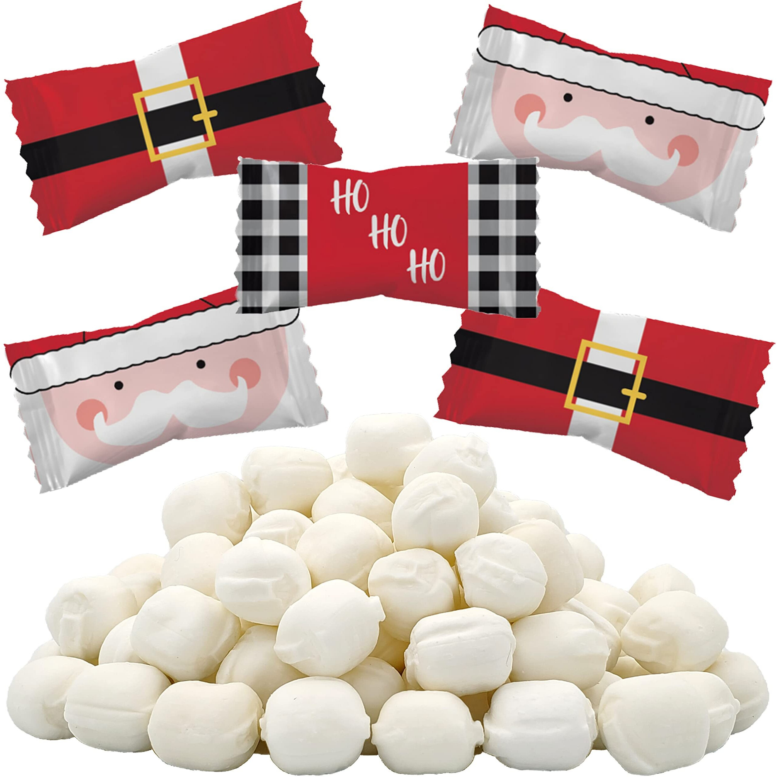Christmas Santa Buttermints, Mint Candies, After Dinner Mints, Butter Mint Candy, Fat-Free, Kosher Certified, Individually Wrapped (110 Pieces)