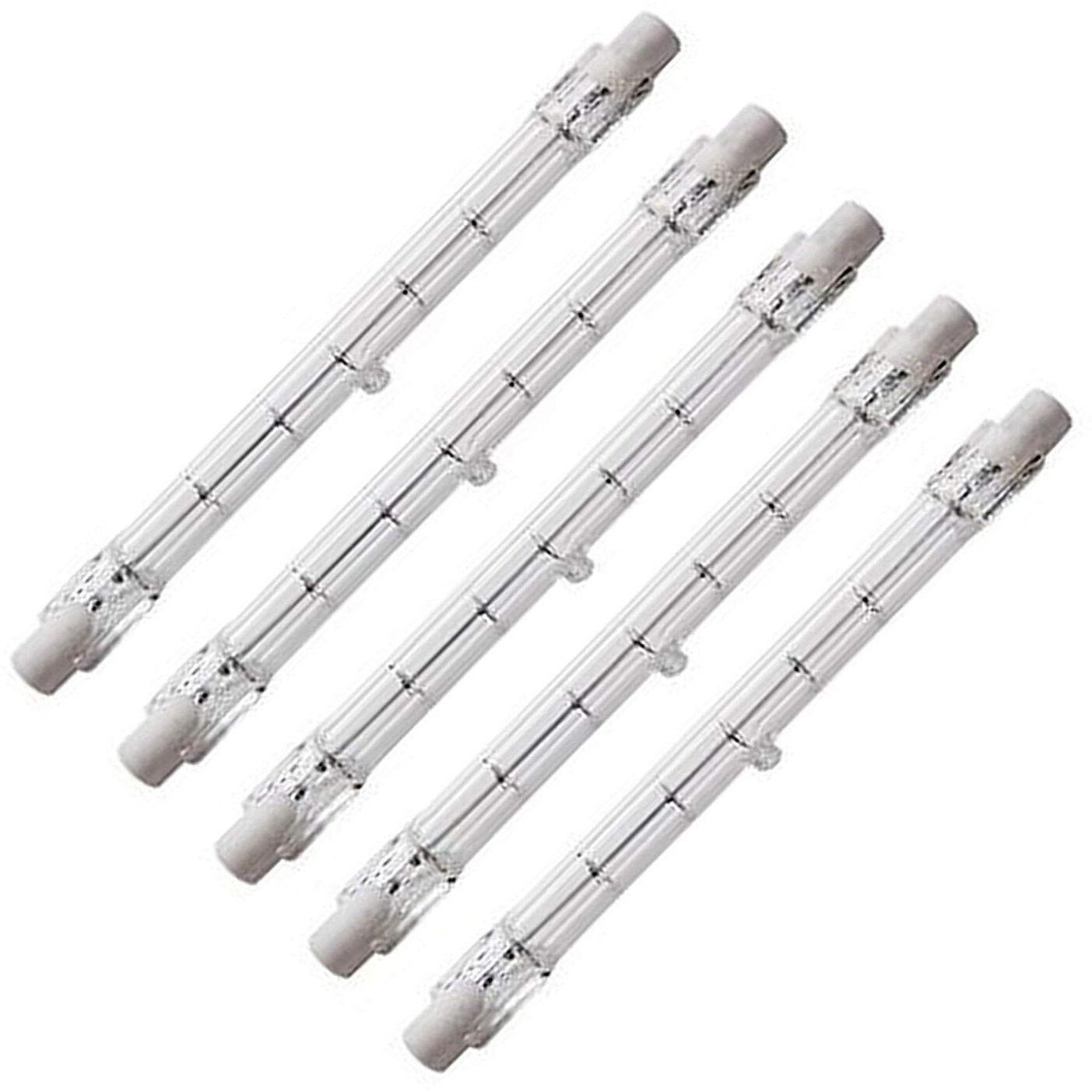 Ctkcom 300-Watt 4.7-Inch T3 Halogen Bulbs(5 Pack) - J Type 118Mm Double Ended Halogen Bulbs R7S Double Ended Filament Flood Lights Quartz Tube Lamps 120V,5 Pack