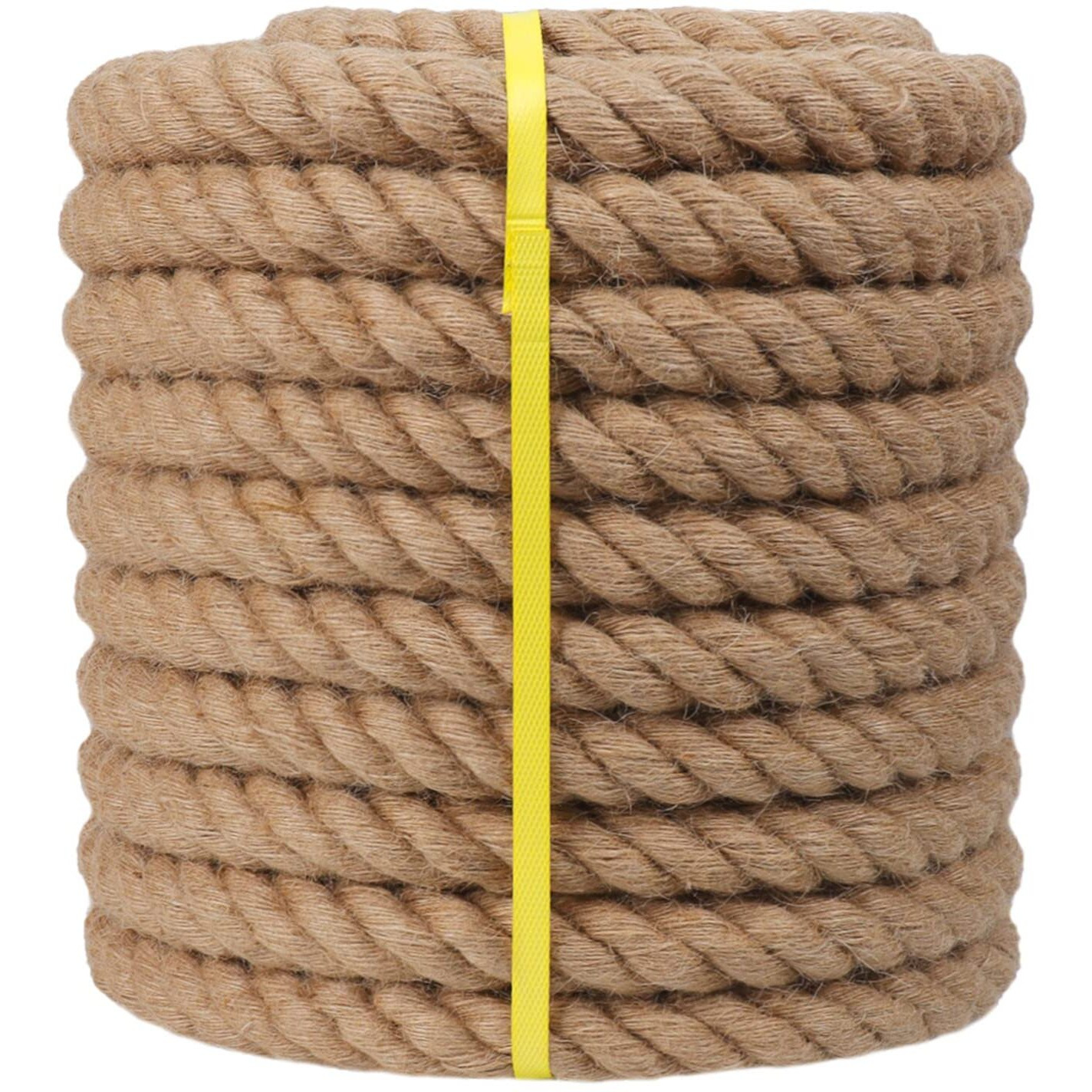 Manila Rope (1.5 In X 100 Ft) Jute Rope Thick Hemp Rope For Docks, Railing, Climbing, Decorating