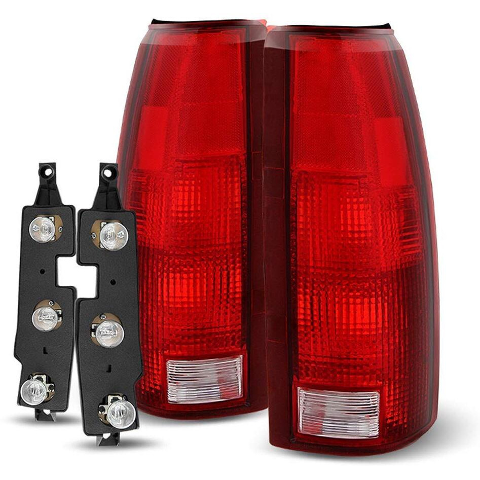 Acanii - For 1988-1998 Chevy/Gmc C10 C/K 1500 2500 3500 Silverado Yukon Suburban Tahoe Tail Lights Lamps W/Circuit Board
