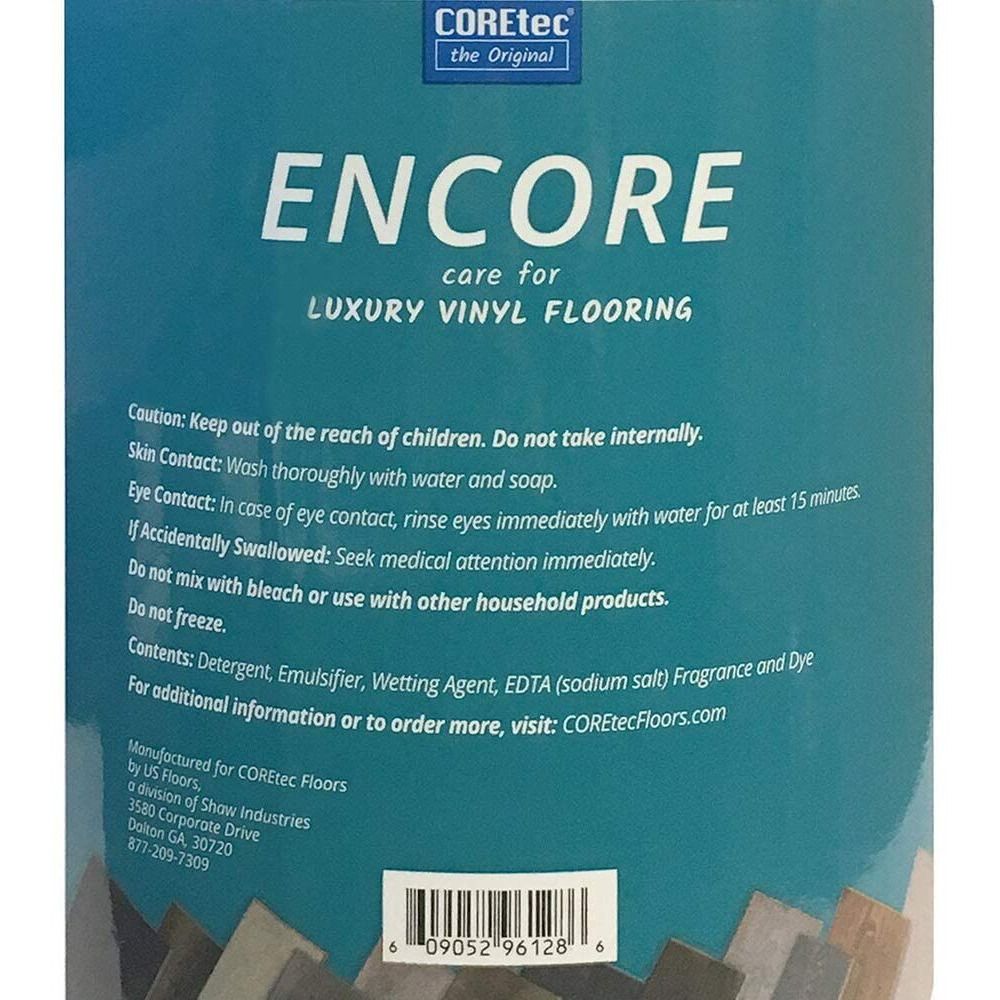 Coretec Encore 03Z77 Floor Cleaner Care For Luxury Vinyl Flooring Ready To Use 1 Gallon Refill