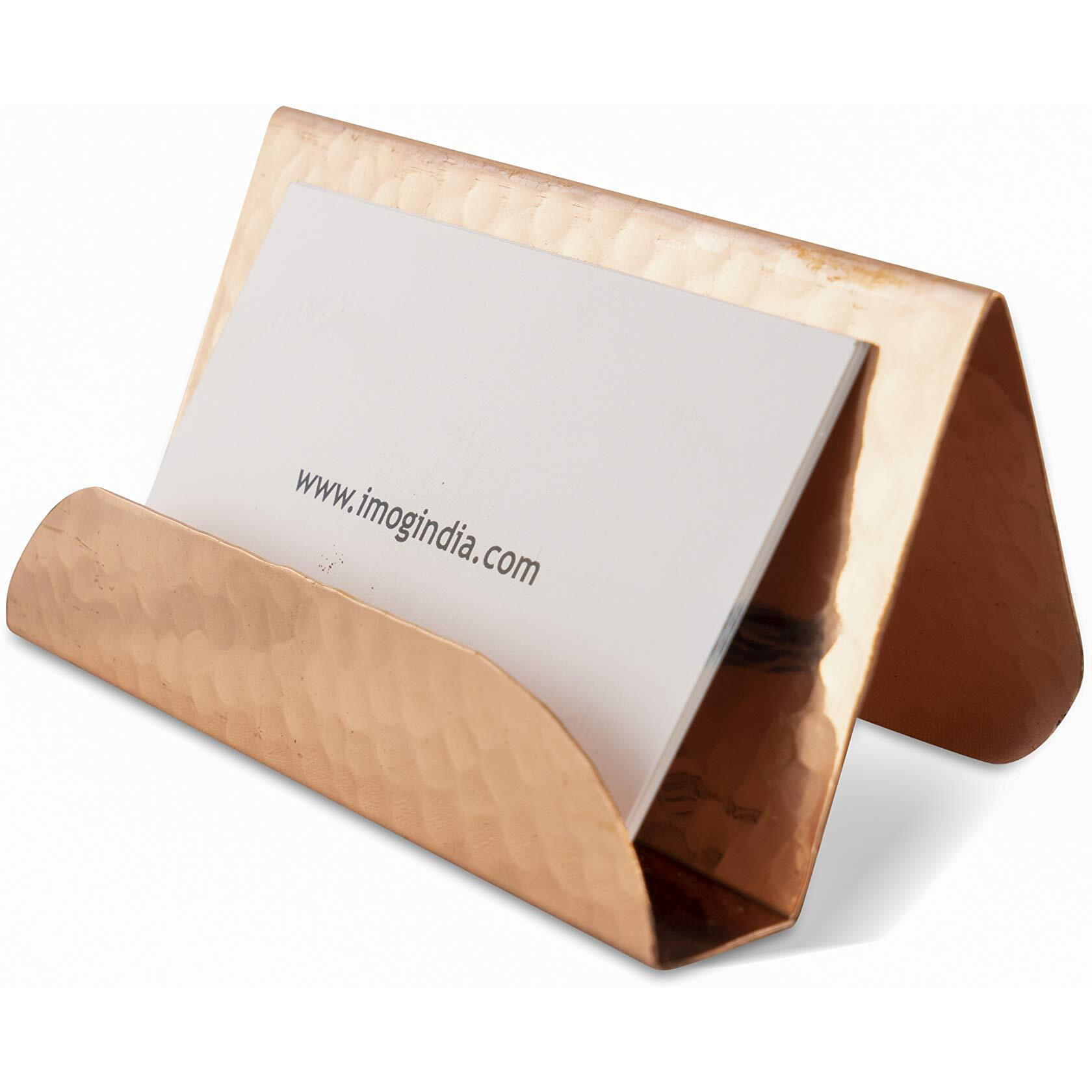 Gocraft Pure Copper Business Card Holder Stand | Fits 20-30 Business Cards | Pure Copper Finish Stand