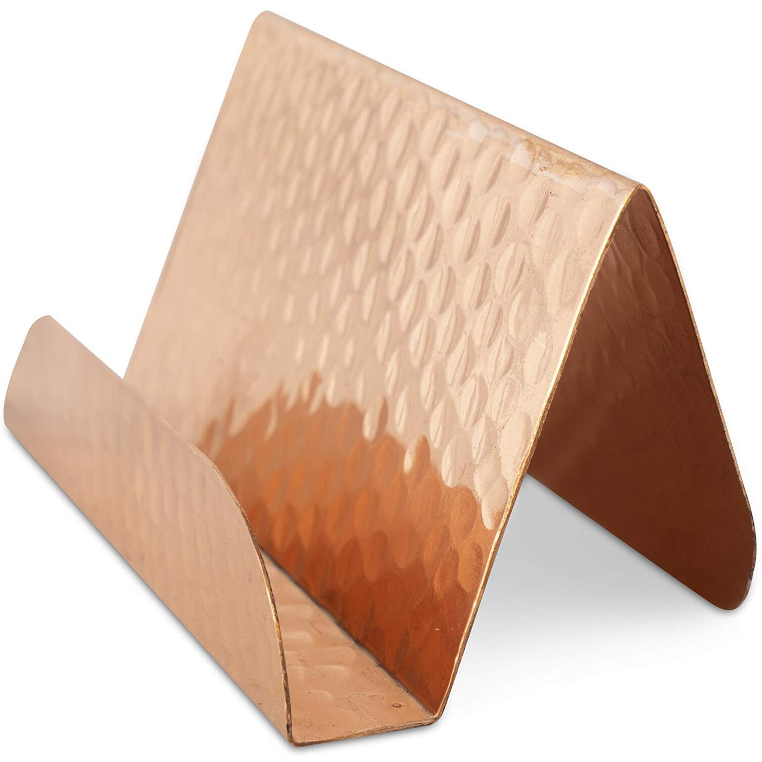 Gocraft Pure Copper Business Card Holder Stand | Fits 20-30 Business Cards | Pure Copper Finish Stand