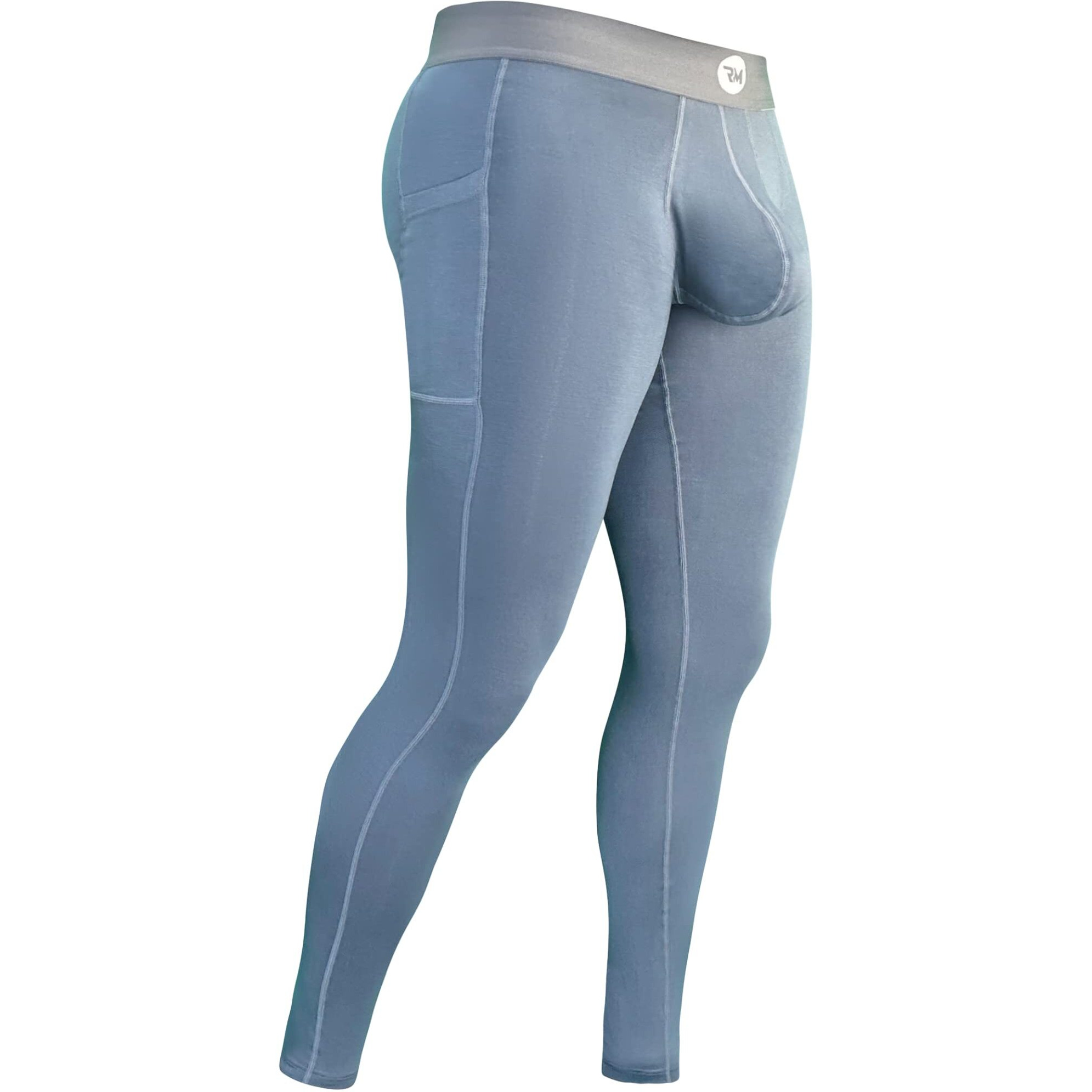 Real Men Pouch Thermal Compression Pants Men, Thermal Pants Men, Mens Leggings, Mens Compression Pants, Mens Yoga Pants, Mens Tights, Base Layer Men Cold Weather, Grey X-Large