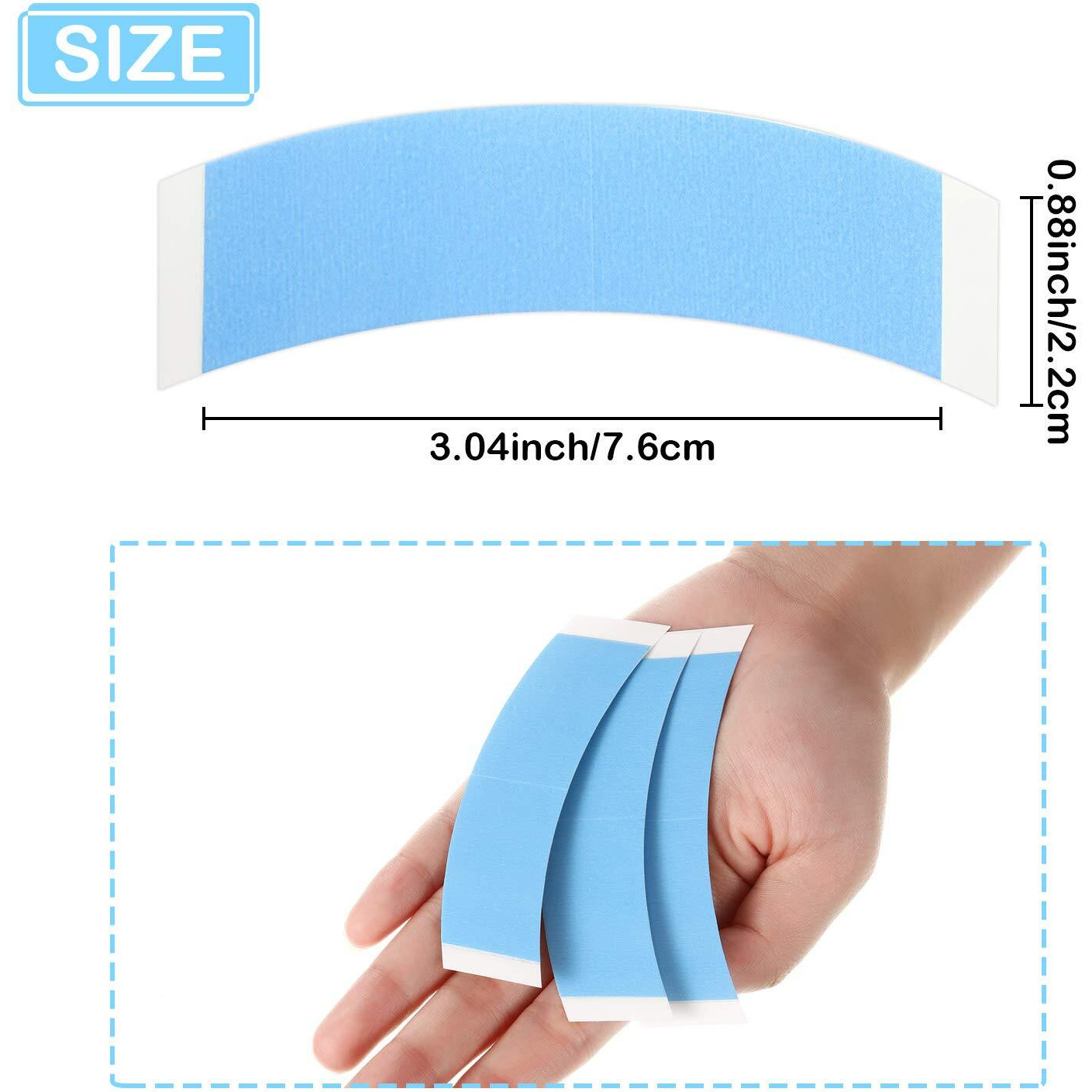 Blulu 48 Pieces Lace Front Tape Wig Lace Front Wig Tape Adhesive Tape Double-Sided Waterproof Lace Wigs Tape C-Shaped Hair Wig Tape For Wigs Toupees Hair Pieces And Hair Extension