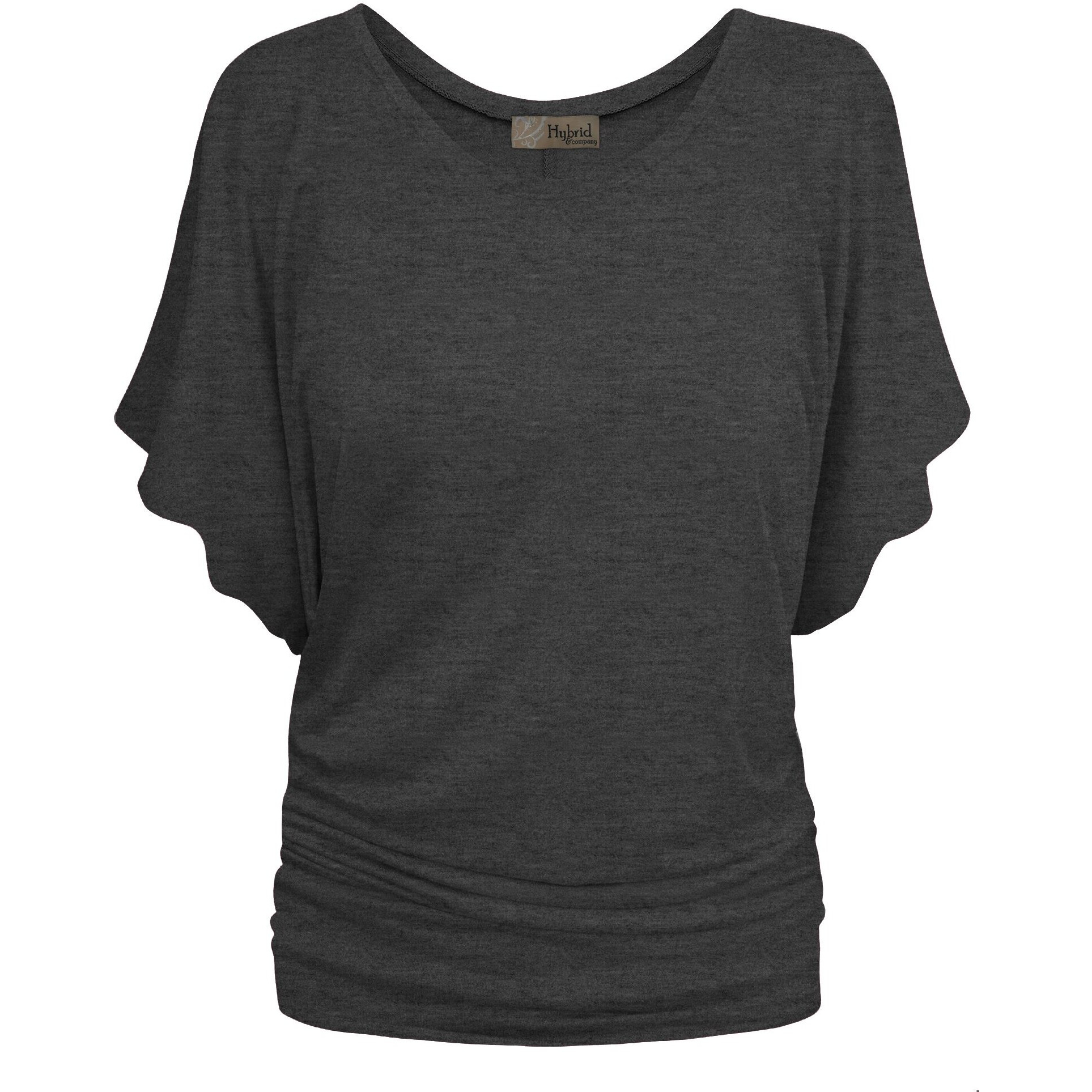 Hybrid & Company Womens Boat Neck Dolman Top Shirt Kt44130 Charcoal Large
