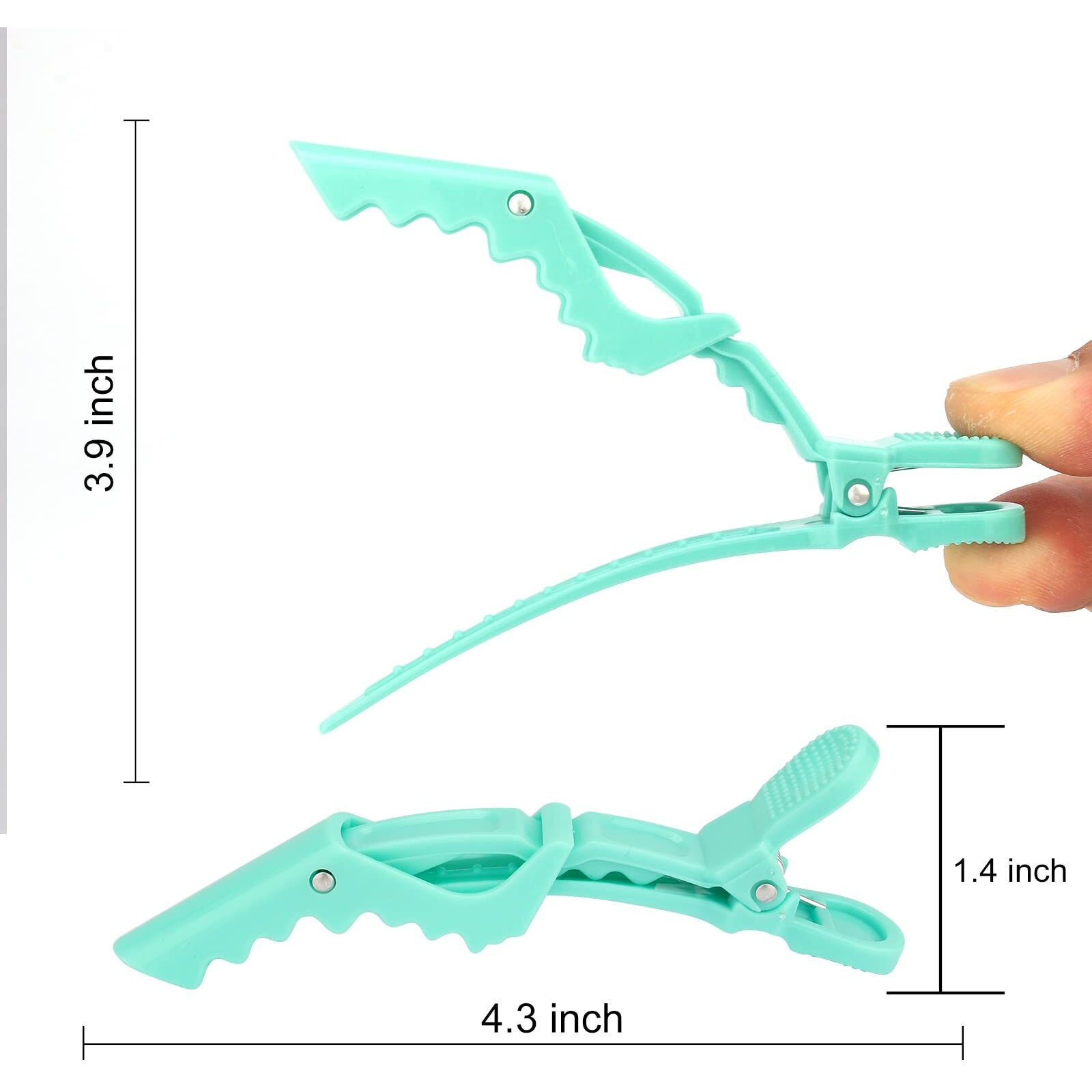 Ondder 14 Pcs Lake Blue Alligator Hair Clips For Styling Sectioning Larger Salon Pro Hair Clips For Barber Hair Clips For Coloring Cutting Big Alligator Salon Clips For Hair Styling Accessories For Women Men Girls Teens