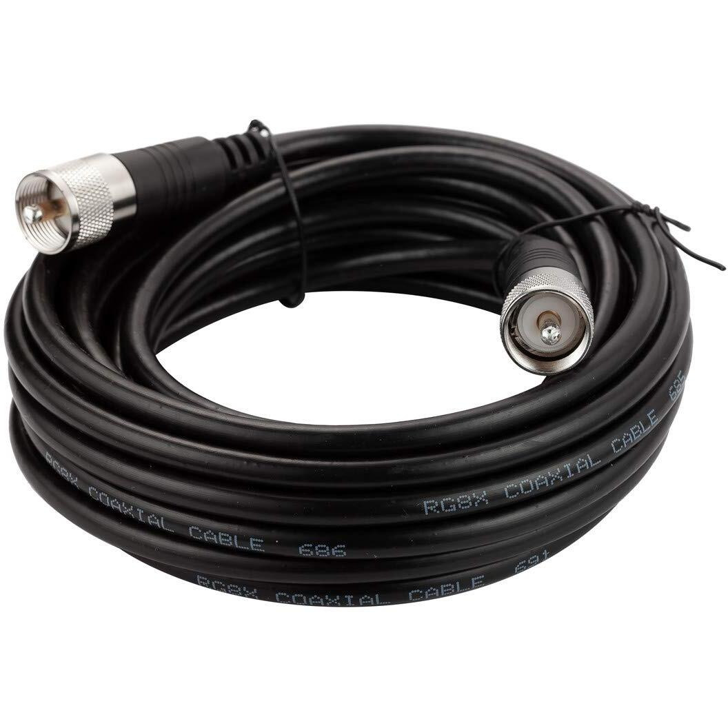 Cb Coax Cable, Cb Antenna Cable, 20Ft Rg8X Coaxial Cable Uhf Male To Male Low Loss, 50 Ohm For Ham Radio Antenna