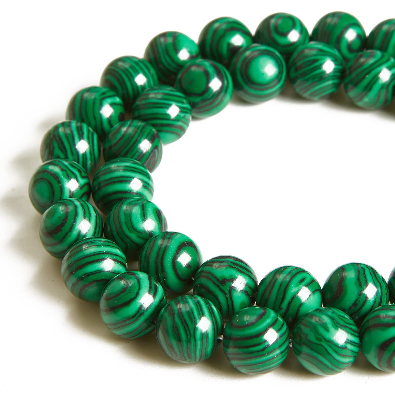 45Pcs 8Mm Malachite Beads Natural Gemstone Beads Round Loose Beads For Jewelry Making