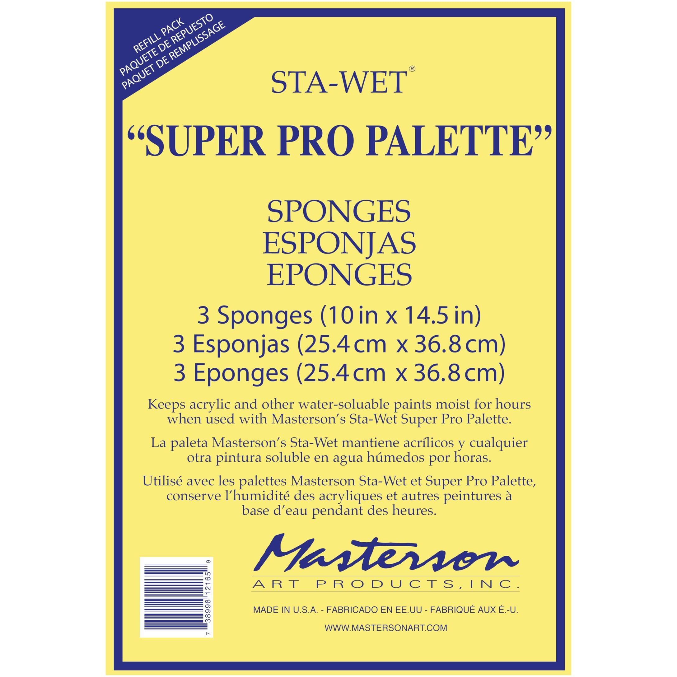 Masterson Sta-Wet Super-Pro Palette Sponge Refill 3 Pack