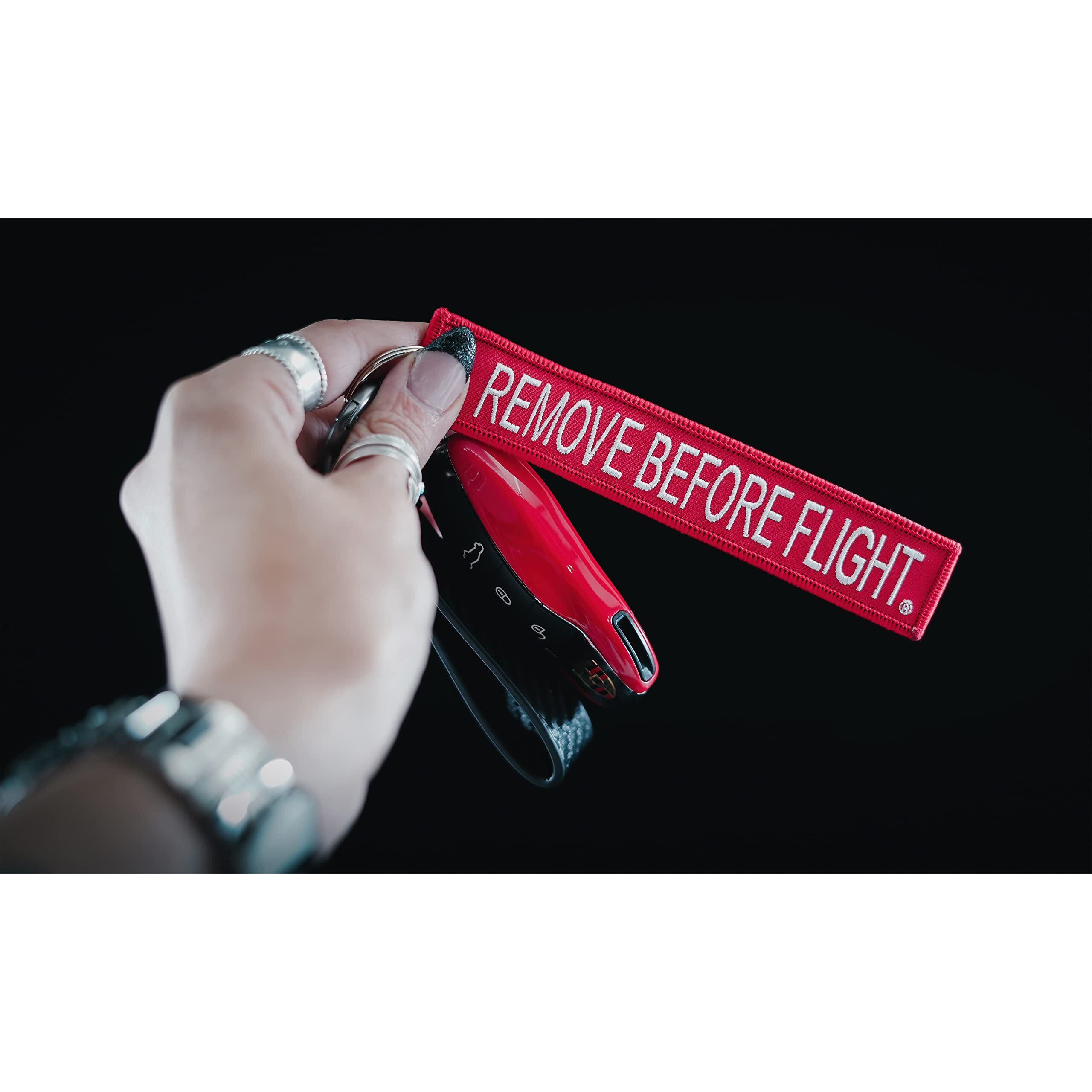 Apex Imports 10X Remove Before Flight Red/White Key Chain 5.5" X 1" (10 Pack)