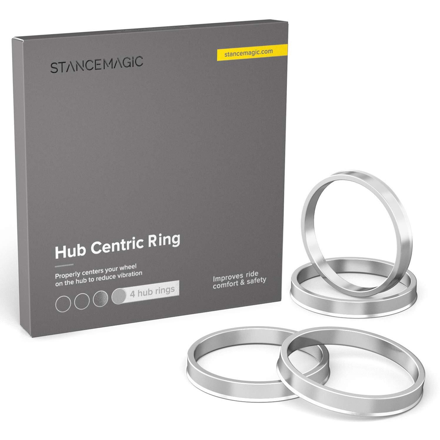 Hubcentric Rings (Pack Of 4) - 95.1Mm Id To 106.1Mm Od - Silver Aluminum Hubrings - Only Works On 95.1Mm Vehicle Hubs And 106.1Mm Wheel Centerbore