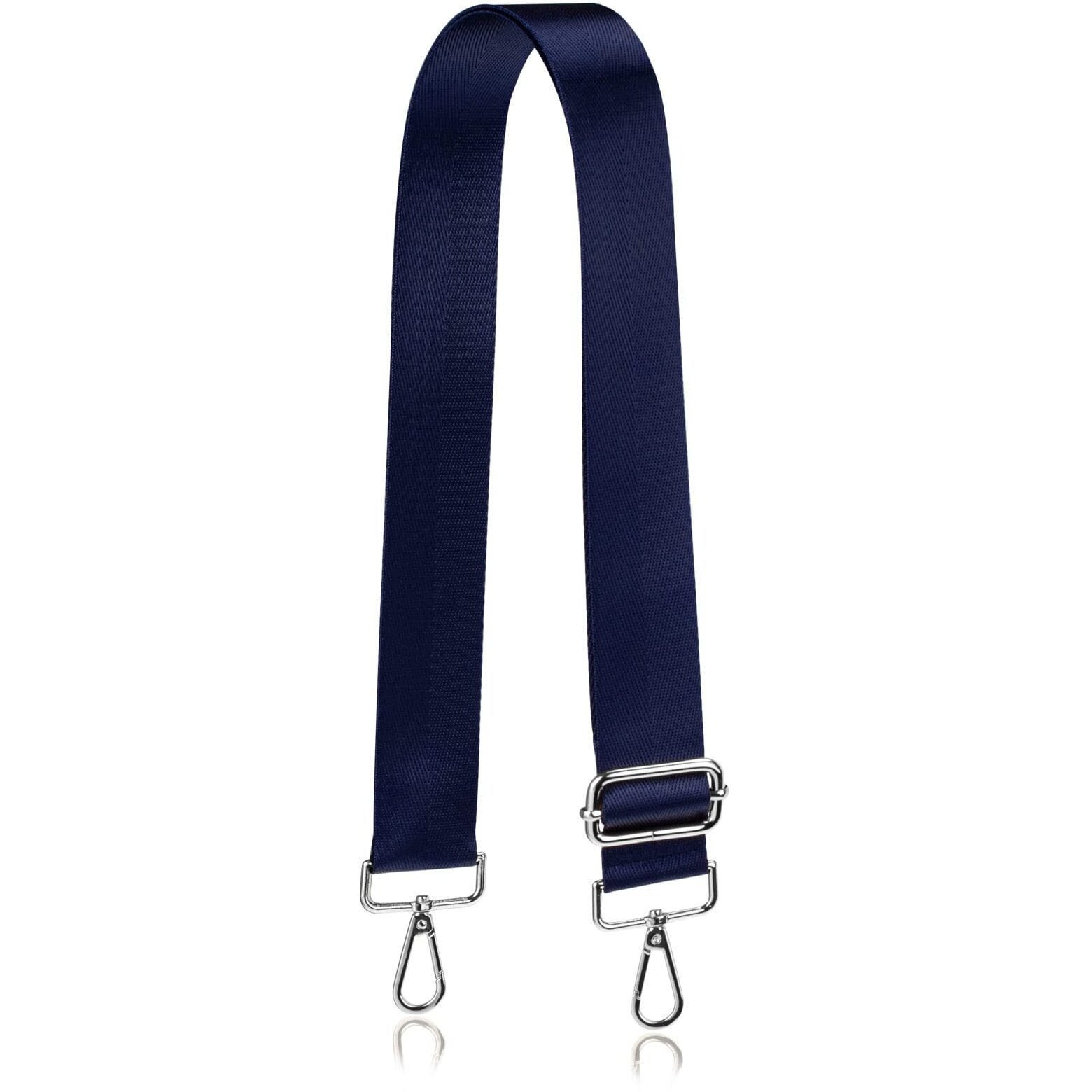 Allzedream Wide Purse Strap Replacement Crossbody Shoulder Bag Adjustable (Navy-Silver Hardeware)