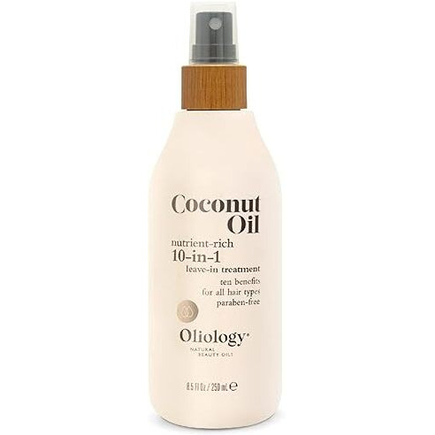 Oliology Coconut Oil 10-In-1 Multipurpose Spray - Leave In Treatment For All Hair Types | Detangles, Controls Frizz, Hydrates & Moisturizes | Made In Usa, Cruelty Free & Paraben Free (8.5 Oz)