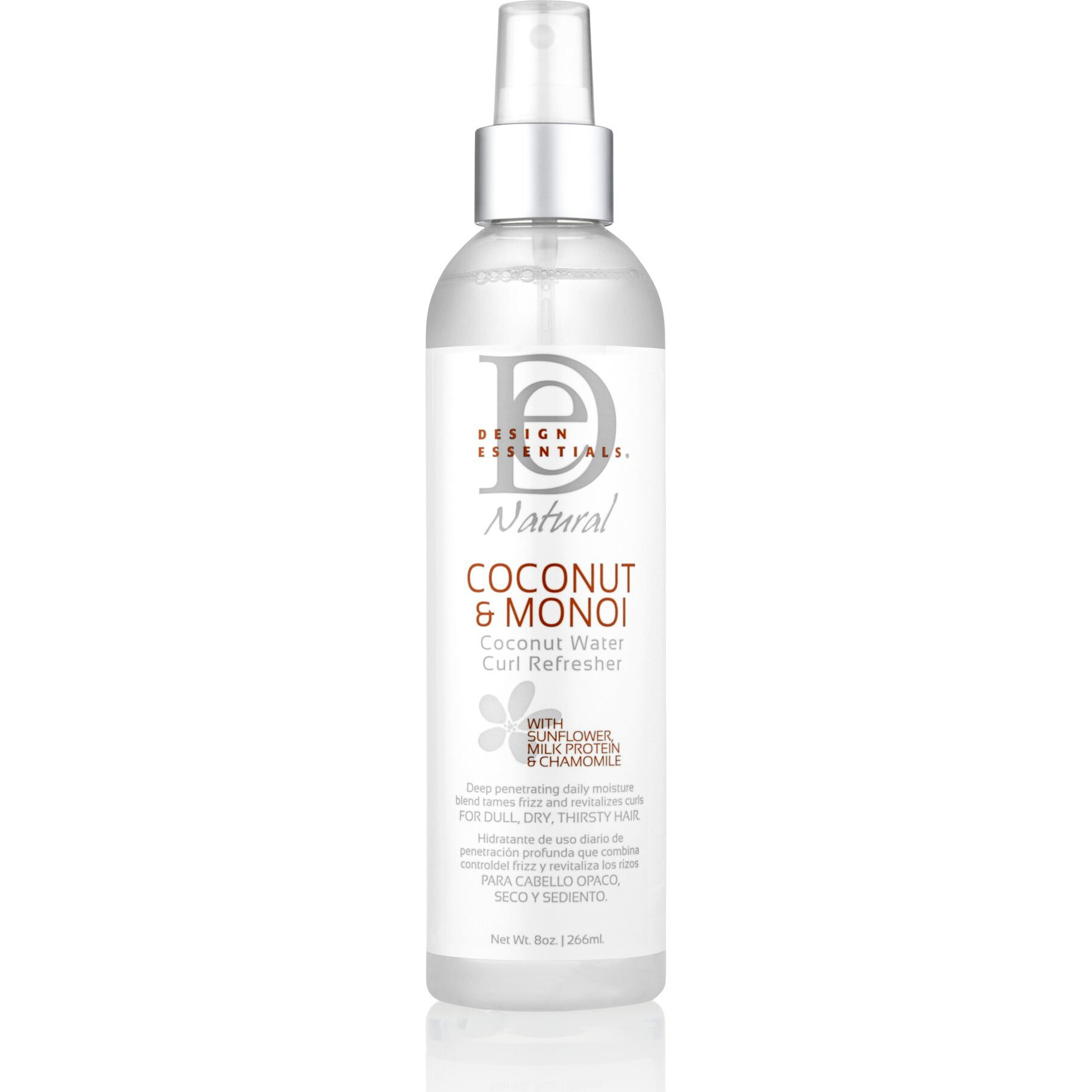 Design Essentials Natural Coconut & Monoi Coconut Water Curl Refresher With Sunflower, Marshmallow Root & Aloe, 8 Ounce