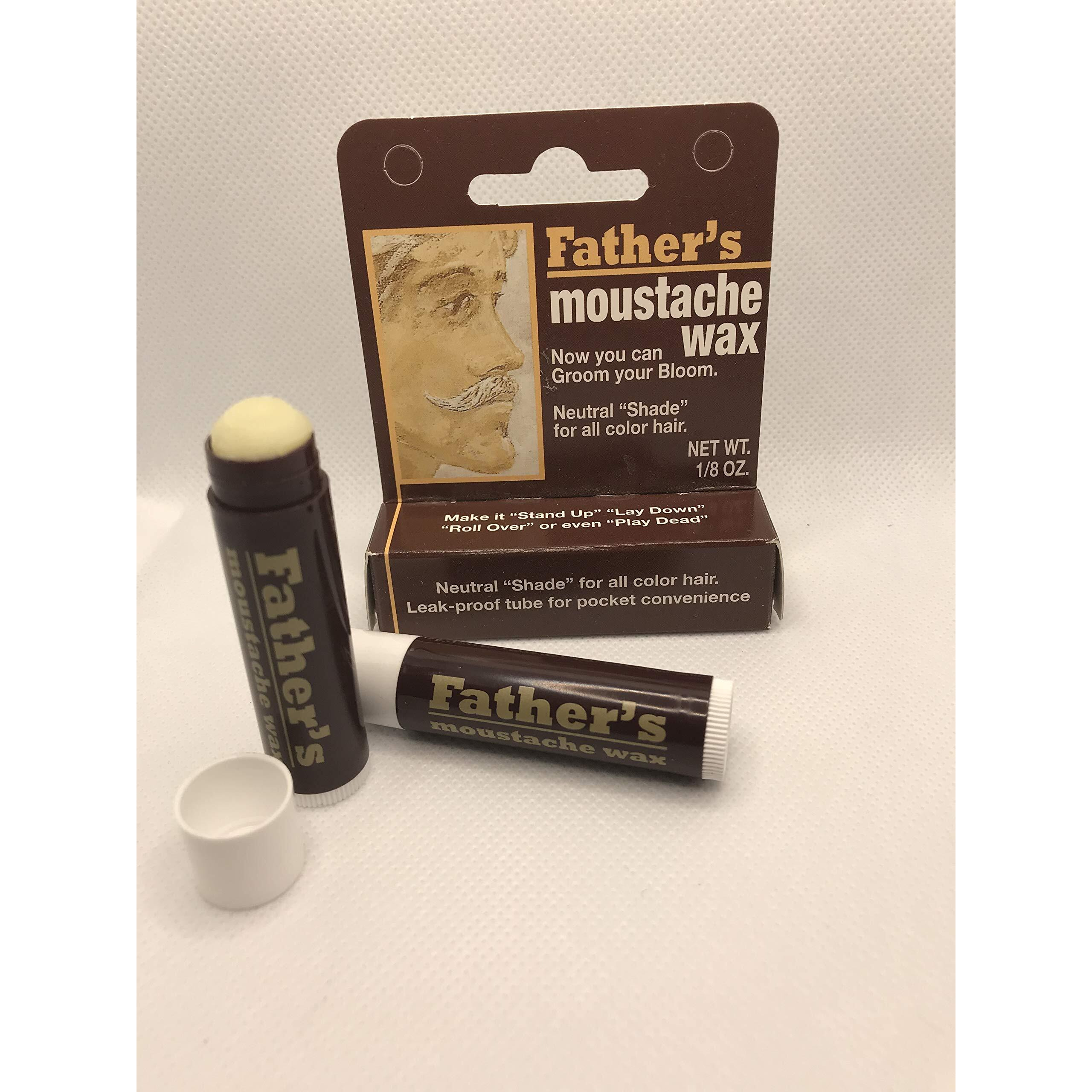 Father's Moustache Wax Neutral. Neutral Shade For All Color Hair. Leak Proof Tube For Pocket Convenience (4). On All Multi Packs At Checkout, (Pack Of 4)