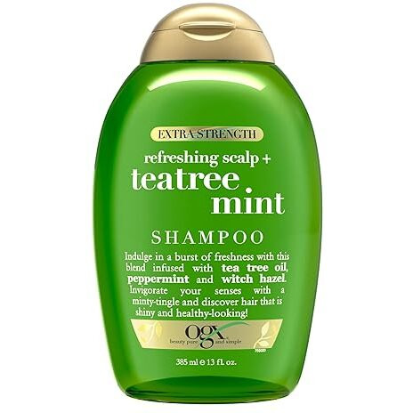 Ogx Extra Strength Refreshing Scalp + Teatree Mint , Invigorating Scalp Shampoo With Tea Tree & Peppermint Oil & Witch Hazel, Paraben/ Sulfate-Free Surfactants, 13 Fl Oz