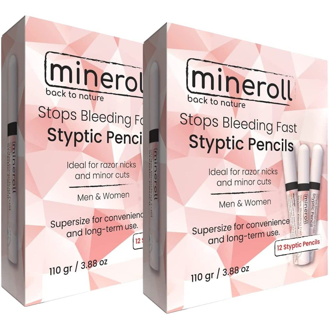 Styptic Pencils Shave Accessories (12 Pencils) Stops Bleeding Fast For Shaving Nicks, Razor Cuts For Men & Women - Sanitary And Great For Barbers Or Personal (1)