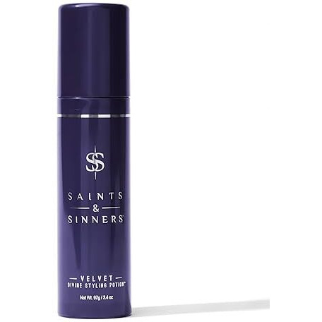Saints & Sinners Award Winning Velvet Divine Hair Styling Potion, Thermal Protectant, Shine & Defrizzes Hair, Moisturizing Anti-Frizz Hair Cream, Helps Dry Hair, 3.4 Oz