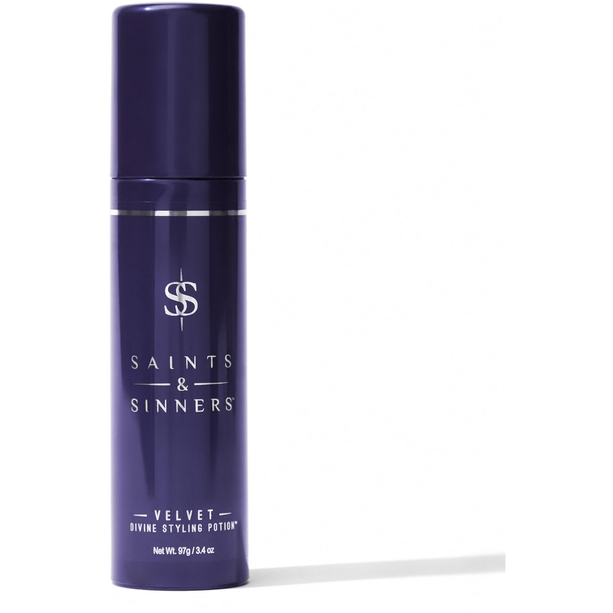 Saints & Sinners Award Winning Velvet Divine Hair Styling Potion, Thermal Protectant, Shine & Defrizzes Hair, Moisturizing Anti-Frizz Hair Cream, Helps Dry Hair, 3.4 Oz