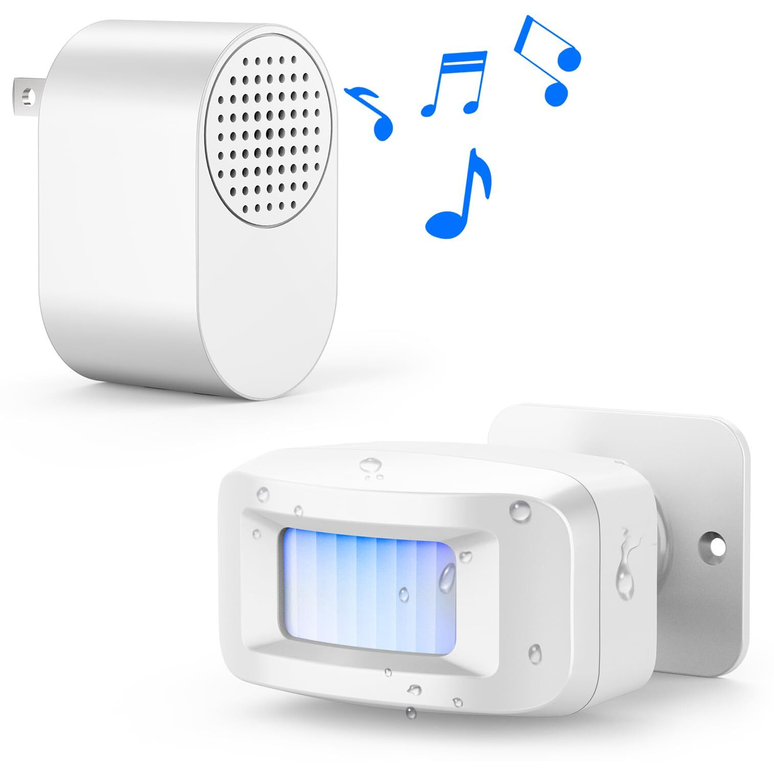 Driveway Alarms Wireless Outside Weatherproof - Motion Sensor Alarms System Motion Detector Plug-In Receiver Loud Chimes Security Alert Monitor System 500Ft Long Range Outdoor Alarms Detection