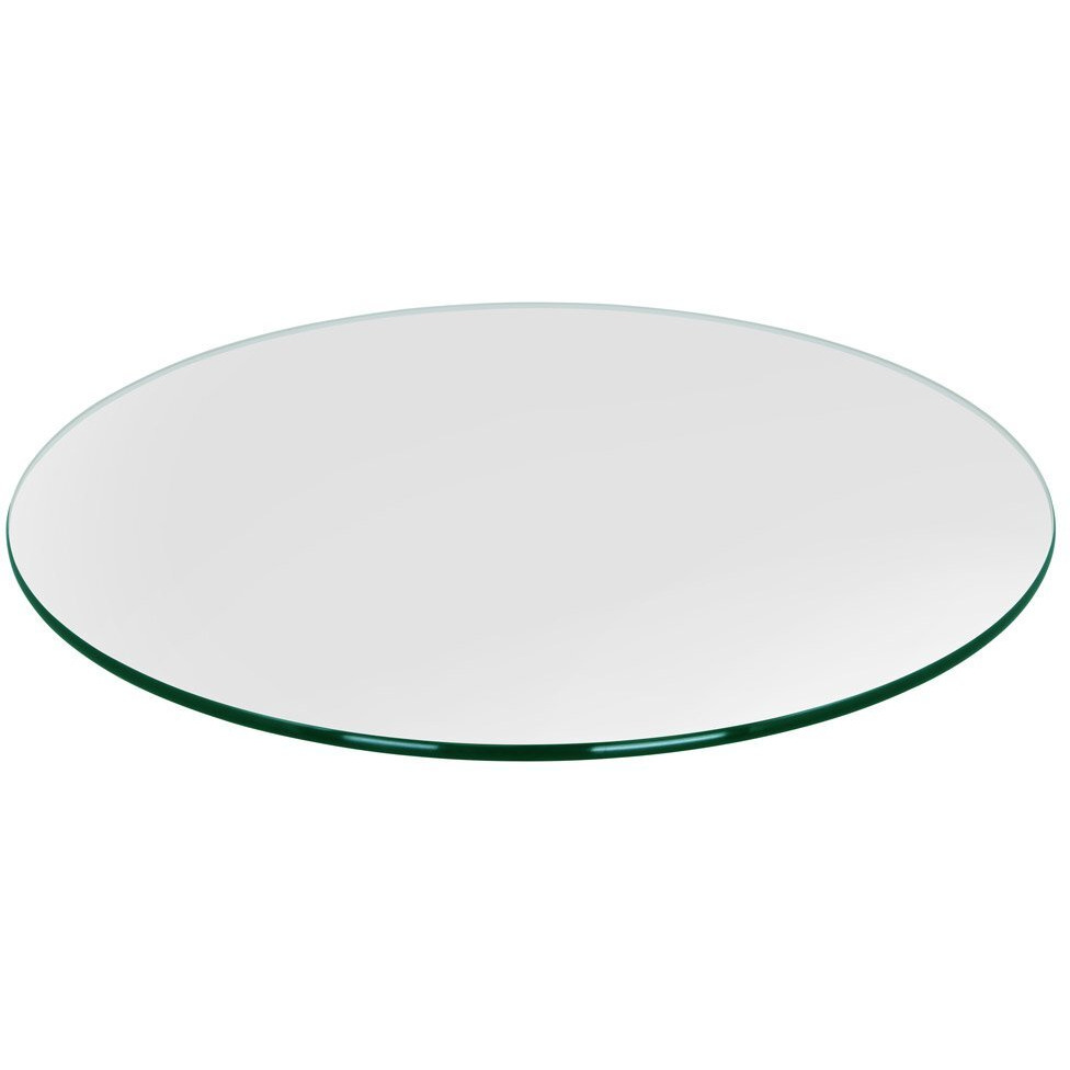 24" Inch Round Glass Table Top - Tempered - 3/8" Inch Thick- Pencil Polished