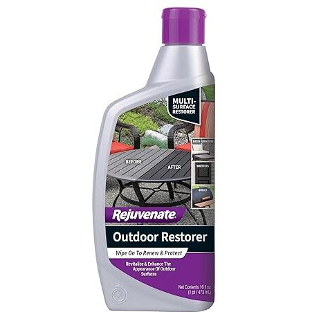 Rejuvenate Outdoor Restorer, 16 Ounces, Restores Faded And Weathered Outdoor Surfaces Such As Patio Furniture, Shutters, Siding And Grills