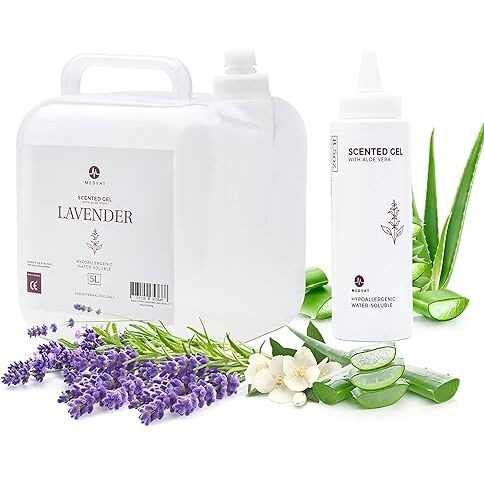 Conductive Transmission Gel With Aloe Vera - Lavender Scented - Non-Irritating - Massage, Muscle Stimulation, Microcurrent - 5 Liter With 8.5Oz. Refillable Bottle