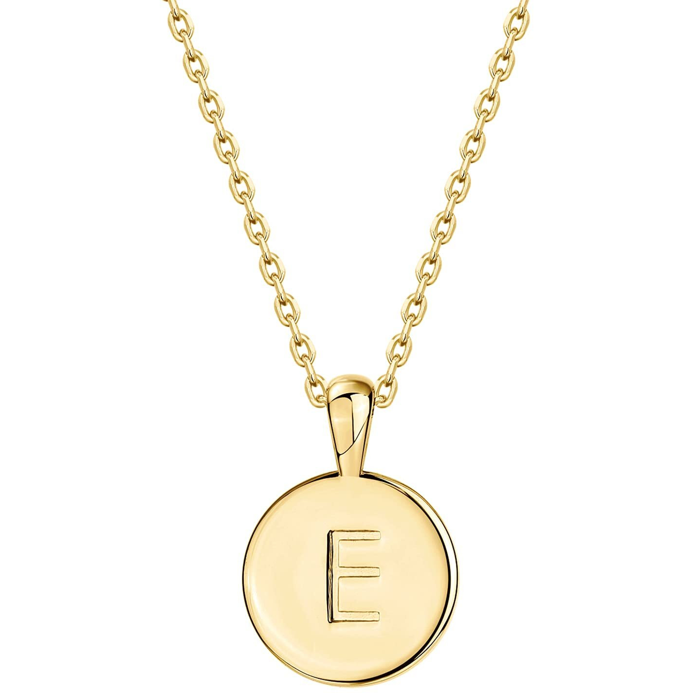 Pavoi 14K Yellow Gold Plated Letter Necklace For Women | Gold Initial Necklace For Girls | Letter E