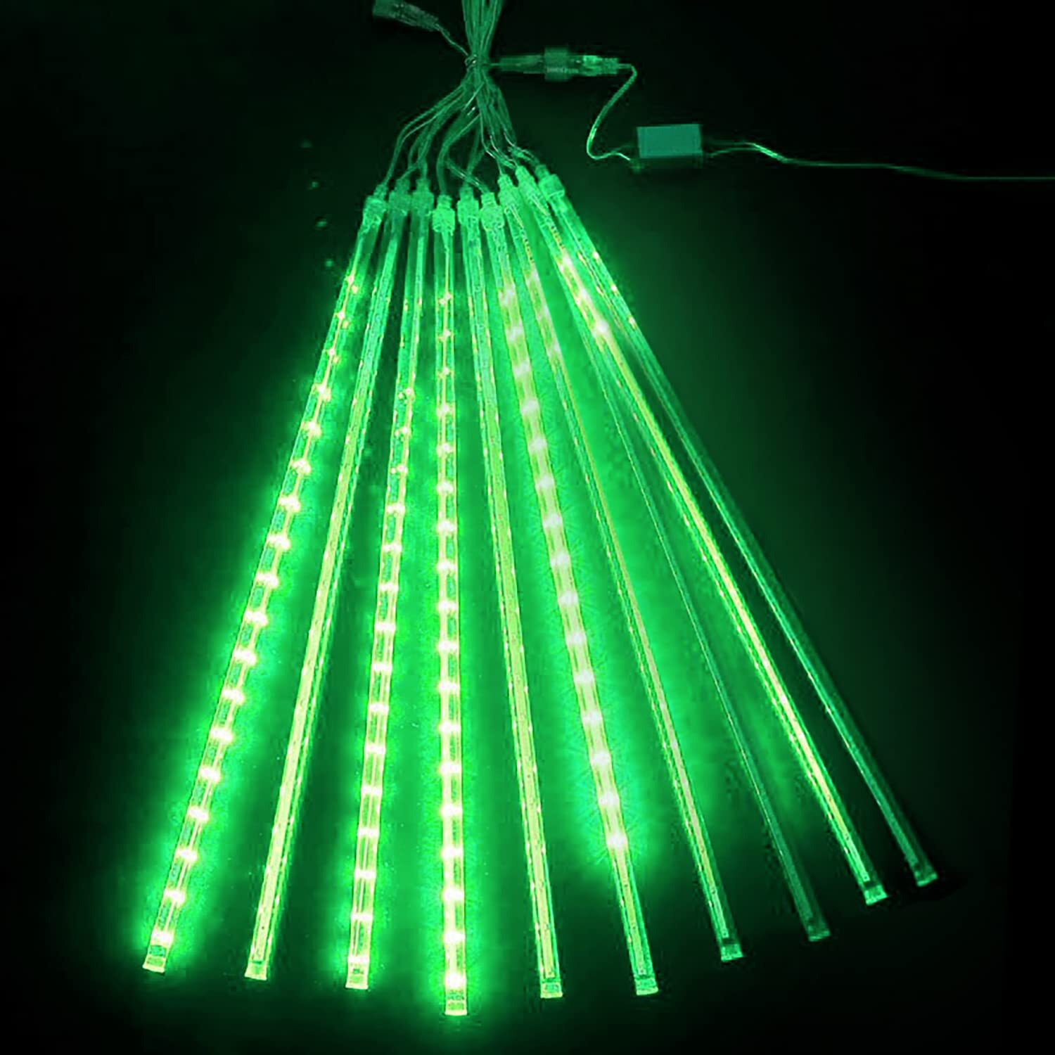 Roytong High Brightness 10Tube 360Led Meteor Shower Rain Lights Cascading Falling Rain Outdoor Light For Christmas Tree Decoration Snow Falling(Green, 11.80)