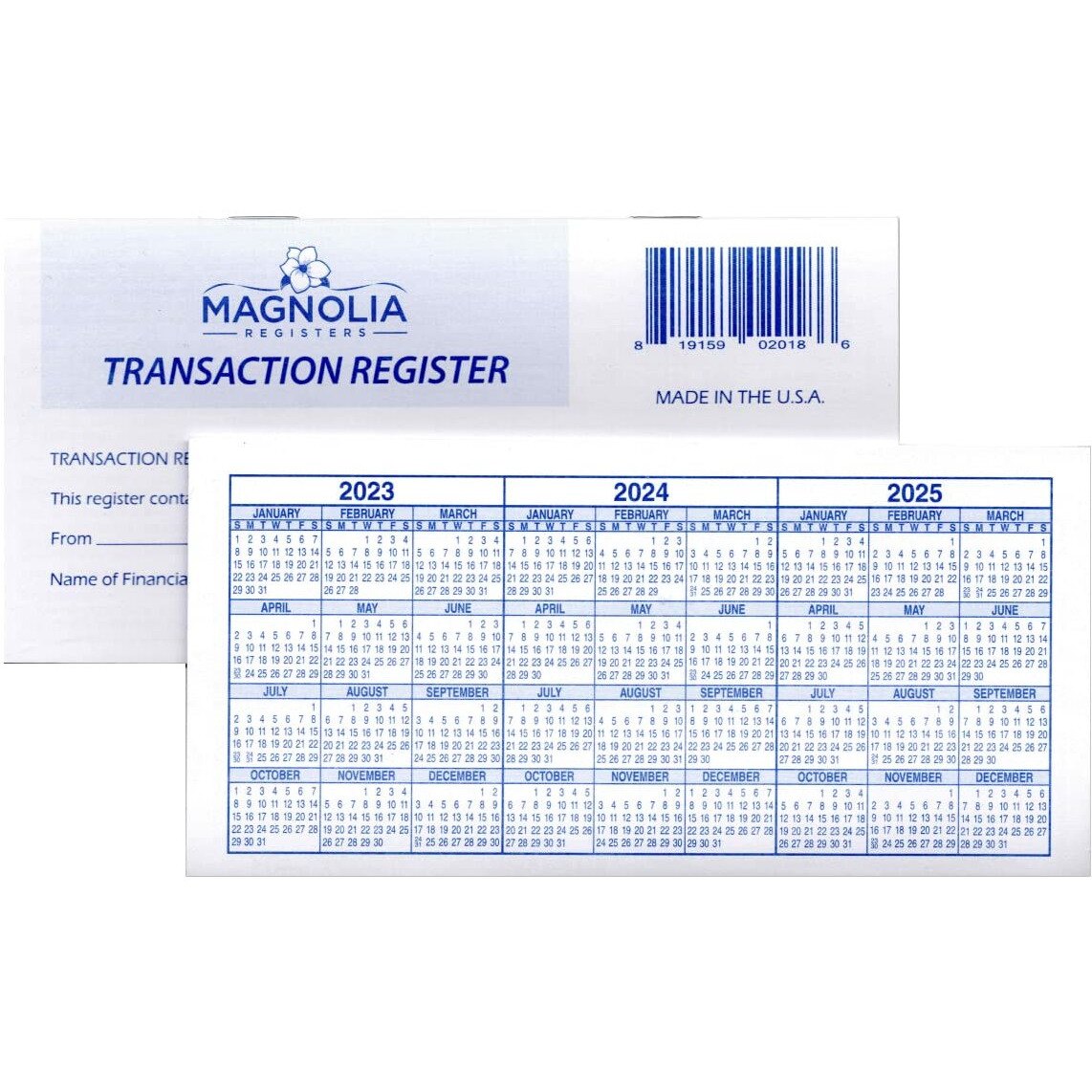 18 Pack Check Registers For Personal Checkbook, 23-24-25 Calendars, Transaction Register And Ledgers
