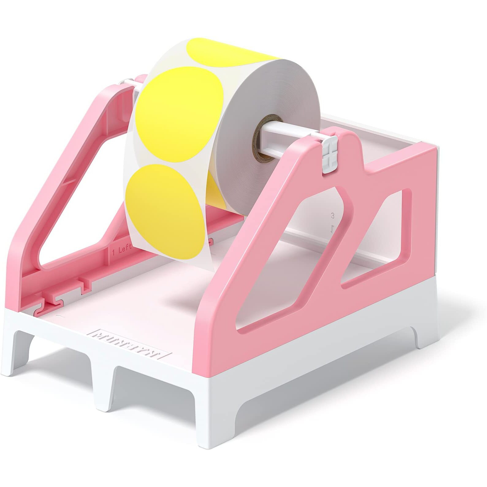 Munbyn Label Holder For Rolls And Fan-Fold Labels, Shipping Label Roll Holder For Desktop Label Printer Shipping Supplies Industrial Labels, Pink
