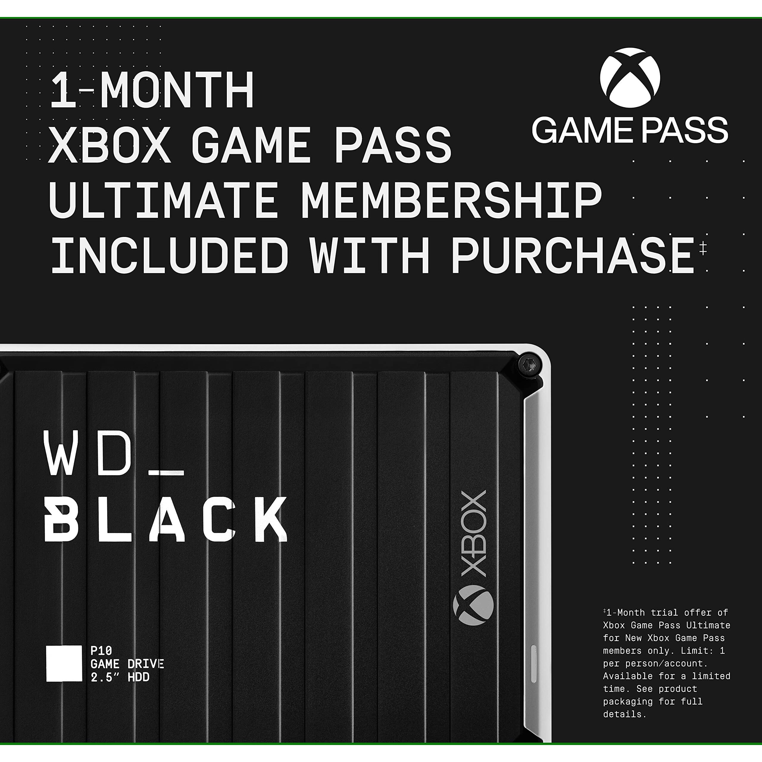 Wd_Black 5Tb P10 Game Drive For Xbox - Portable External Hard Drive Hdd With 1-Month Xbox Game Pass - Wdba5G0050Bbk-Wesn