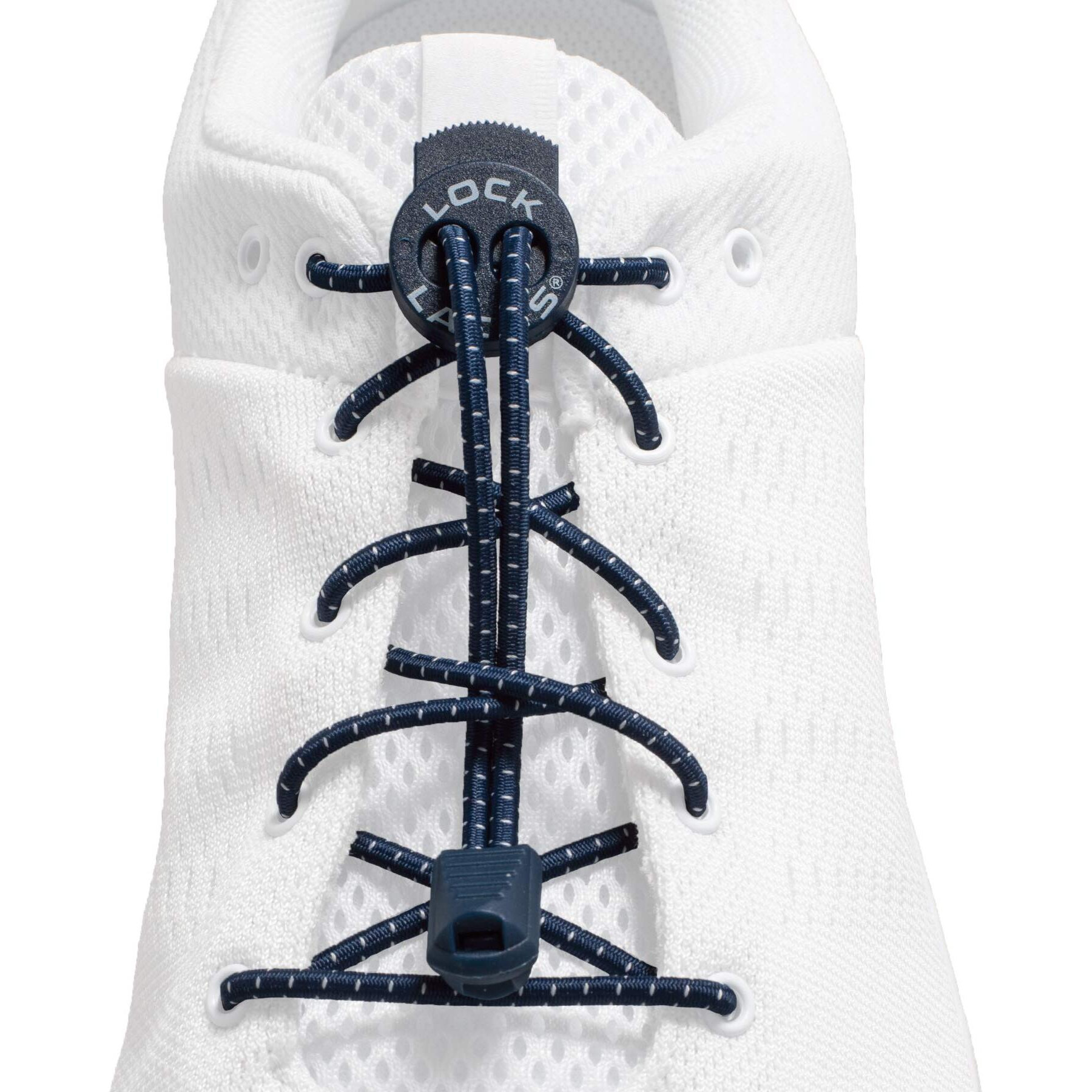 Lock Laces (Elastic No Tie Shoelaces) (Navy Blue, 48-Inch)