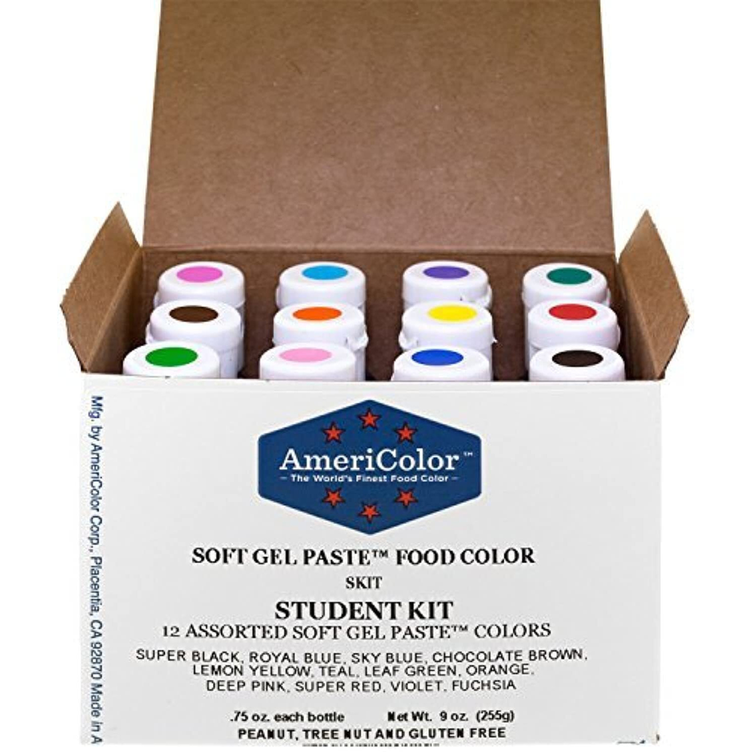 Food Coloring Americolor Student - Kit 12 75 Ounce Bottles Soft Gel Paste Colors