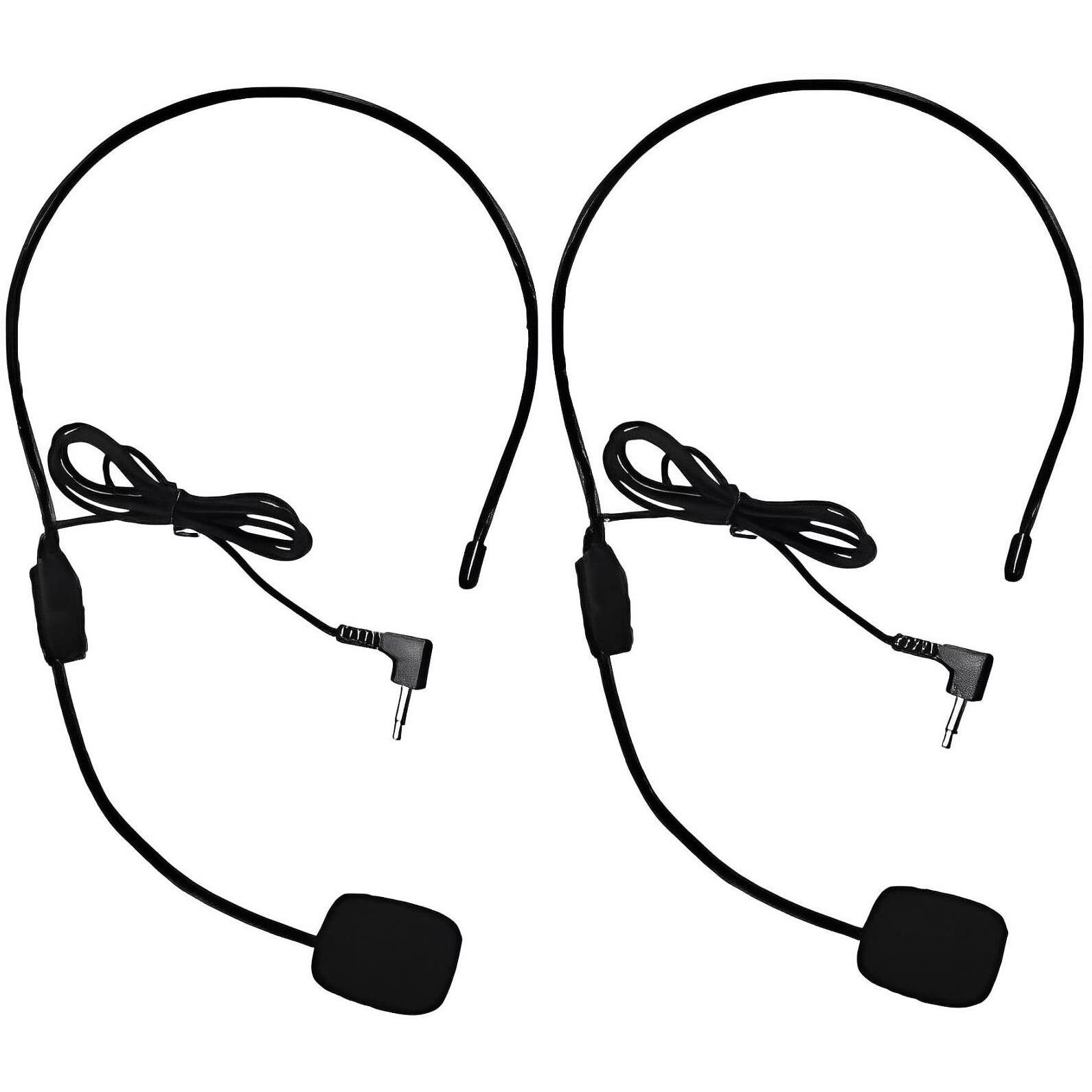 Huacam Set Of 2 Headset Microphone, Flexible Wired Boom For Voice Amplifier,Teachers, Speakers, Coaches, Presentations, Seniors And More