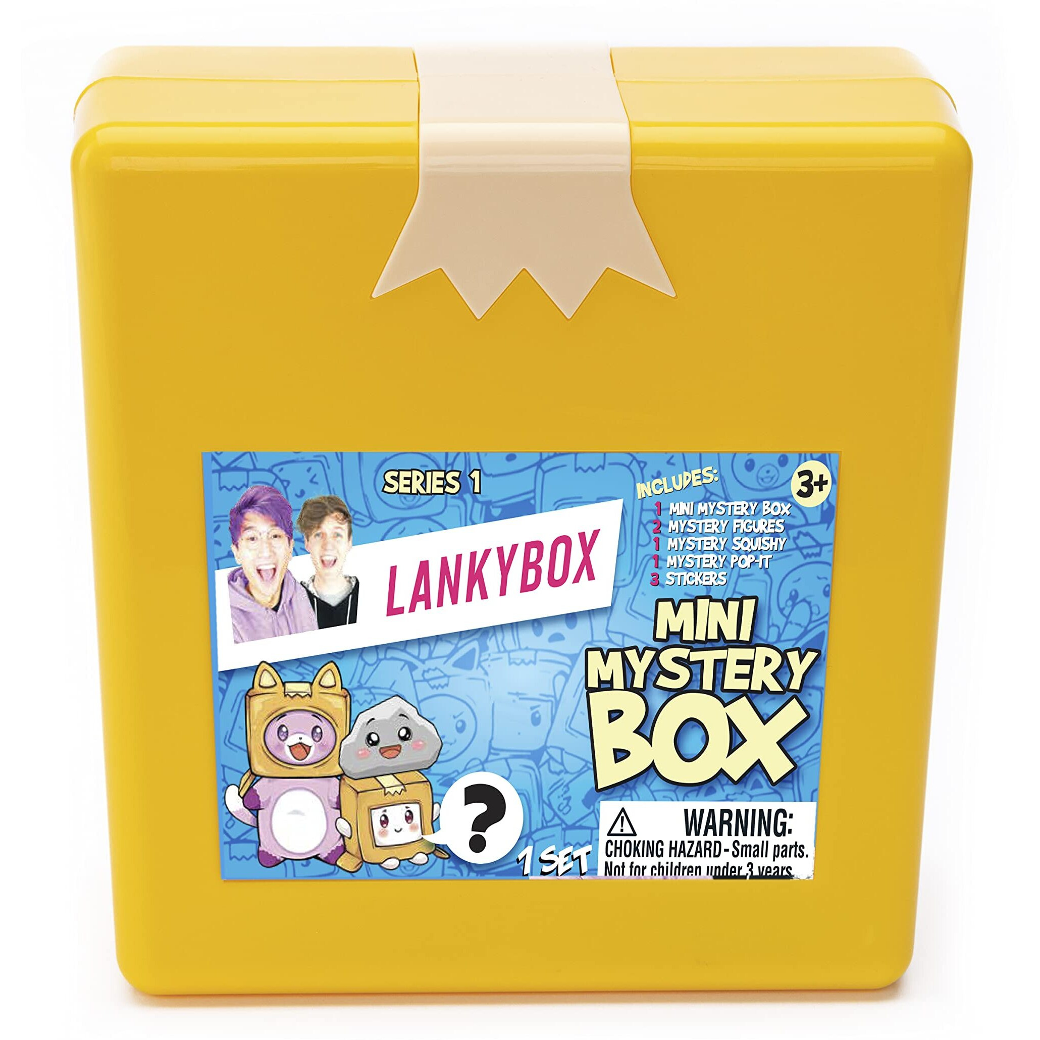 Lankybox Mini Mystery Box, For The Biggest Fans, 2 Mystery Figures, 1 Squishy Figure, A Pop-It, And 3 Stickers