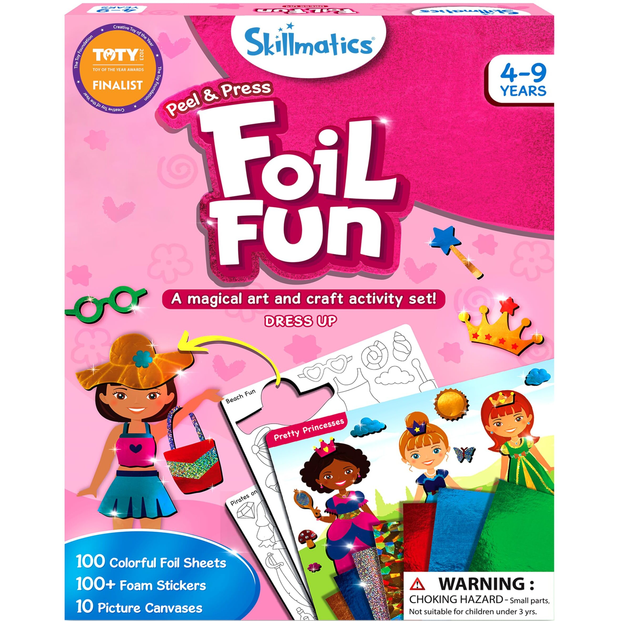 Skillmatics Art & Craft Activity - Foil Fun Dress Up, No Mess Art For Kids, Craft Kits & Supplies, Diy Creative Activity, Gifts For Girls & Boys Ages 4, 5, 6, 7, 8, 9, Travel Toys