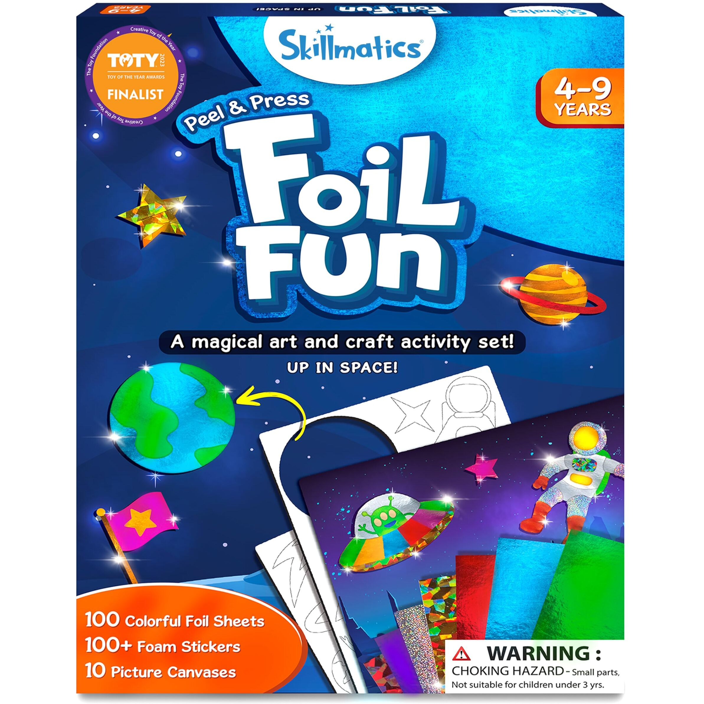 Skillmatics Art & Craft Activity - Foil Fun Space, No Mess Art For Kids, Craft Kits & Supplies, Diy Creative Activity, Gifts For Boys & Girls Ages 4, 5, 6, 7, 8, 9, Travel Toys