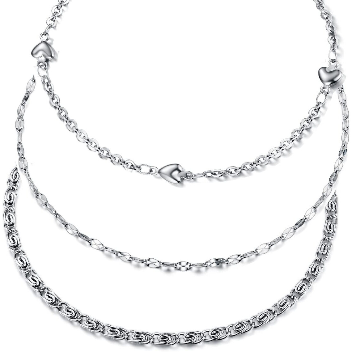 Hoduar Stainless Steel Ankle Bracelets For Women, 14K Gold/Sterling Silver Plated Anklets Set Adjustable Beach Chain Jewelry Gift