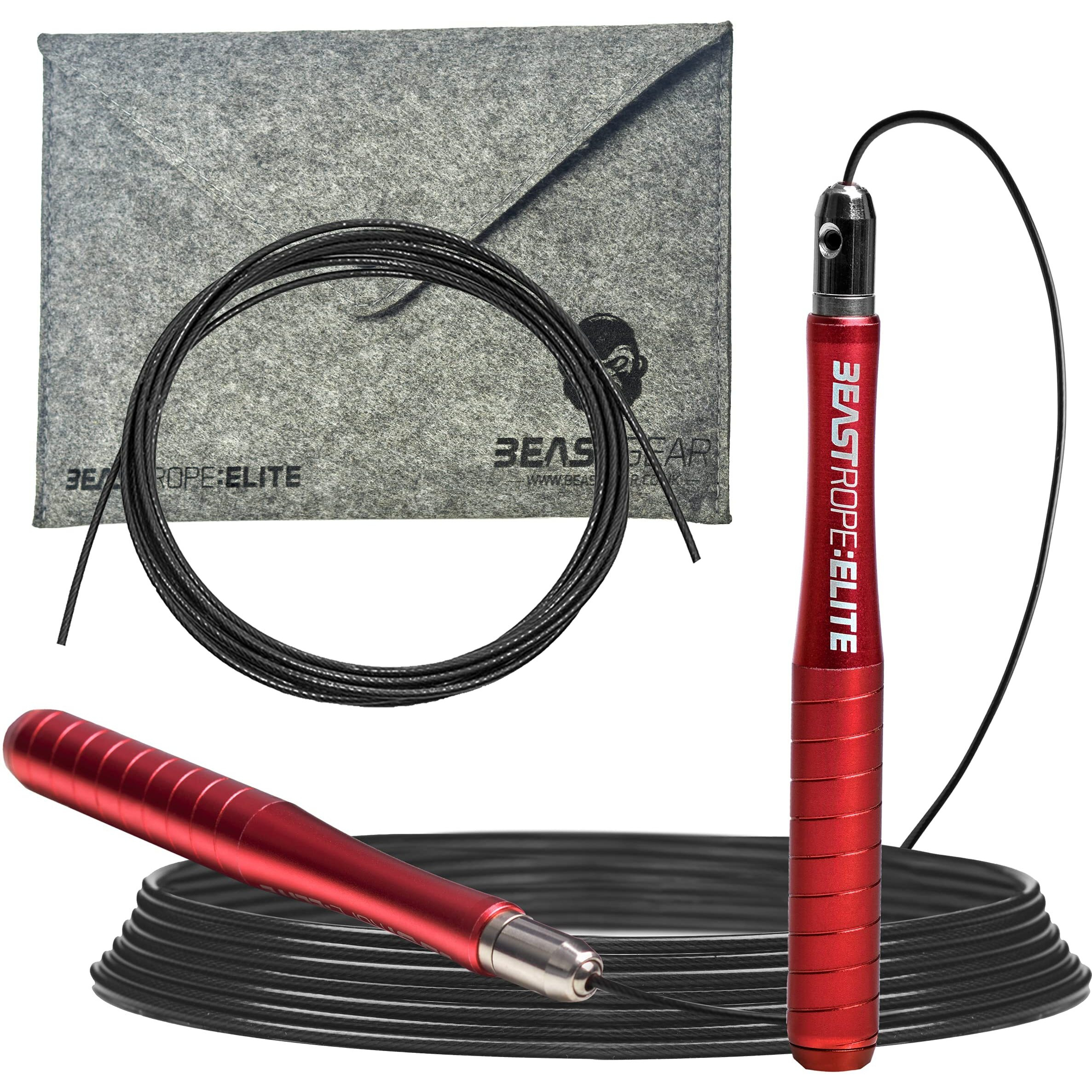 Beast Gear Elite Speed Jump Rope With Aluminum Handles - Workout Jump Ropes For Fitness, Cardio Exercise, Hiit, Mma, Muay Thai & Boxing Training - Adult Skipping Rope For Men & Women