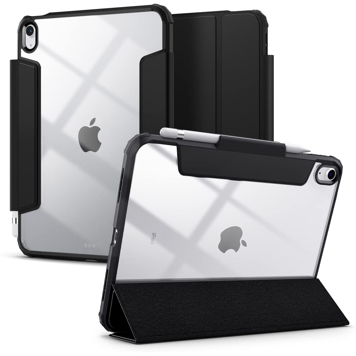 Spigen Ultra Hybrid Pro Designed For Ipad 109 Inch Case Ipad 10Th Generation Case (2022) With Clear Transparent Back And Pencil Holder - Black