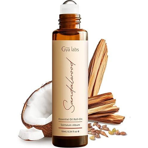 Gya Labs Sandalwood Essential Oil Roll On For Calming Essence Anywhere - Skincare And Captivating Scent For Both Women And Men - (0.34 Fl Oz) - Cruelty-Free, 100% Natural And Quality Assured