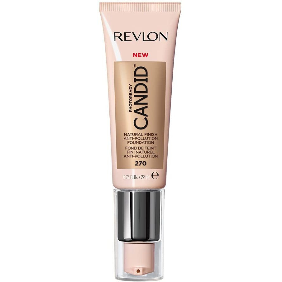 Revlon Photoready Candid Natural Finish Foundation, With Anti-Pollution, Antioxidant, Anti-Blue Light Ingredients, 270 Medium Beige, 0.75 Fl. Oz.