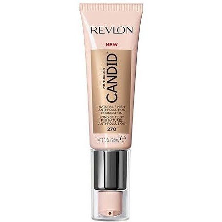 Revlon Photoready Candid Natural Finish Foundation, With Anti-Pollution, Antioxidant, Anti-Blue Light Ingredients, 270 Medium Beige, 0.75 Fl. Oz.
