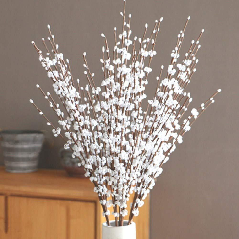 8 Pcs 29.5'' Long Stem Artificial Jasmine Flowers Tall Fake Flower Bouquet Faux Jasmine Plants For Hotel Home Office Kitchen Bedroom Wedding Party Diy Decor (White)