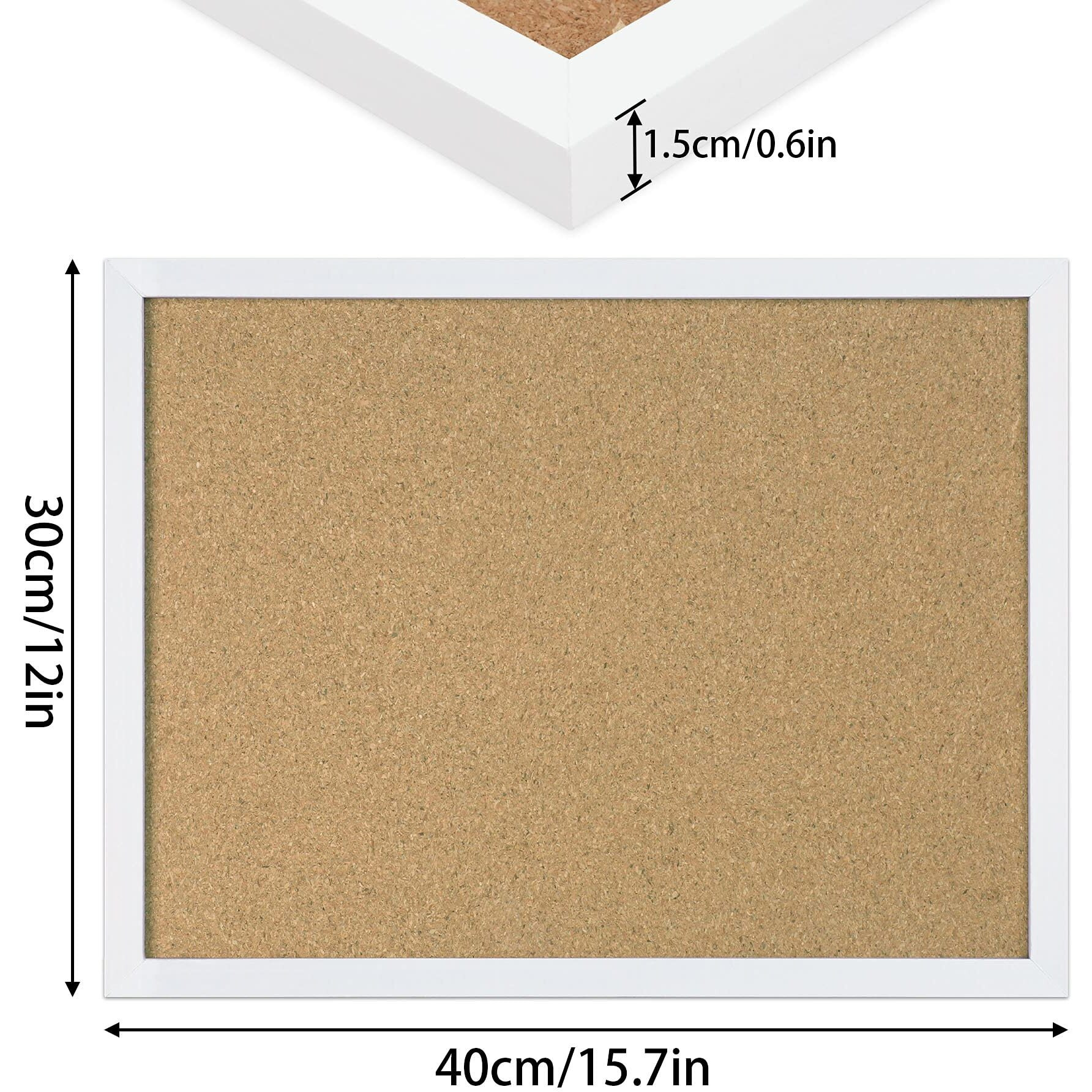 Febsnow Cork Board Bulletin Board 15.7 X 12 Inches With Rectangle White Frame Hanging Pin For Office Home Message Board Or Vision Board Decoration